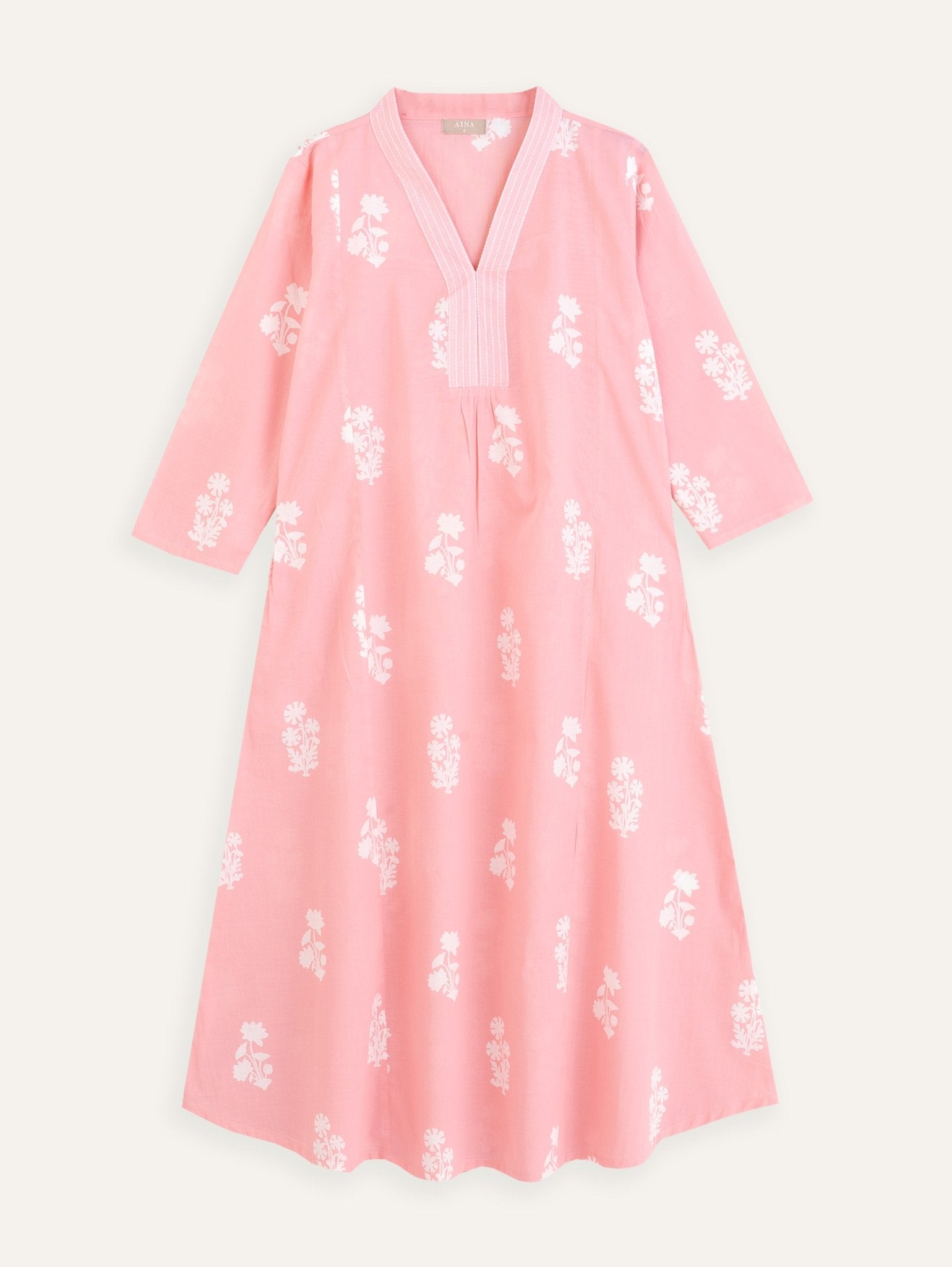 Neha Cotton Block Printed A Line Kurta - AINA