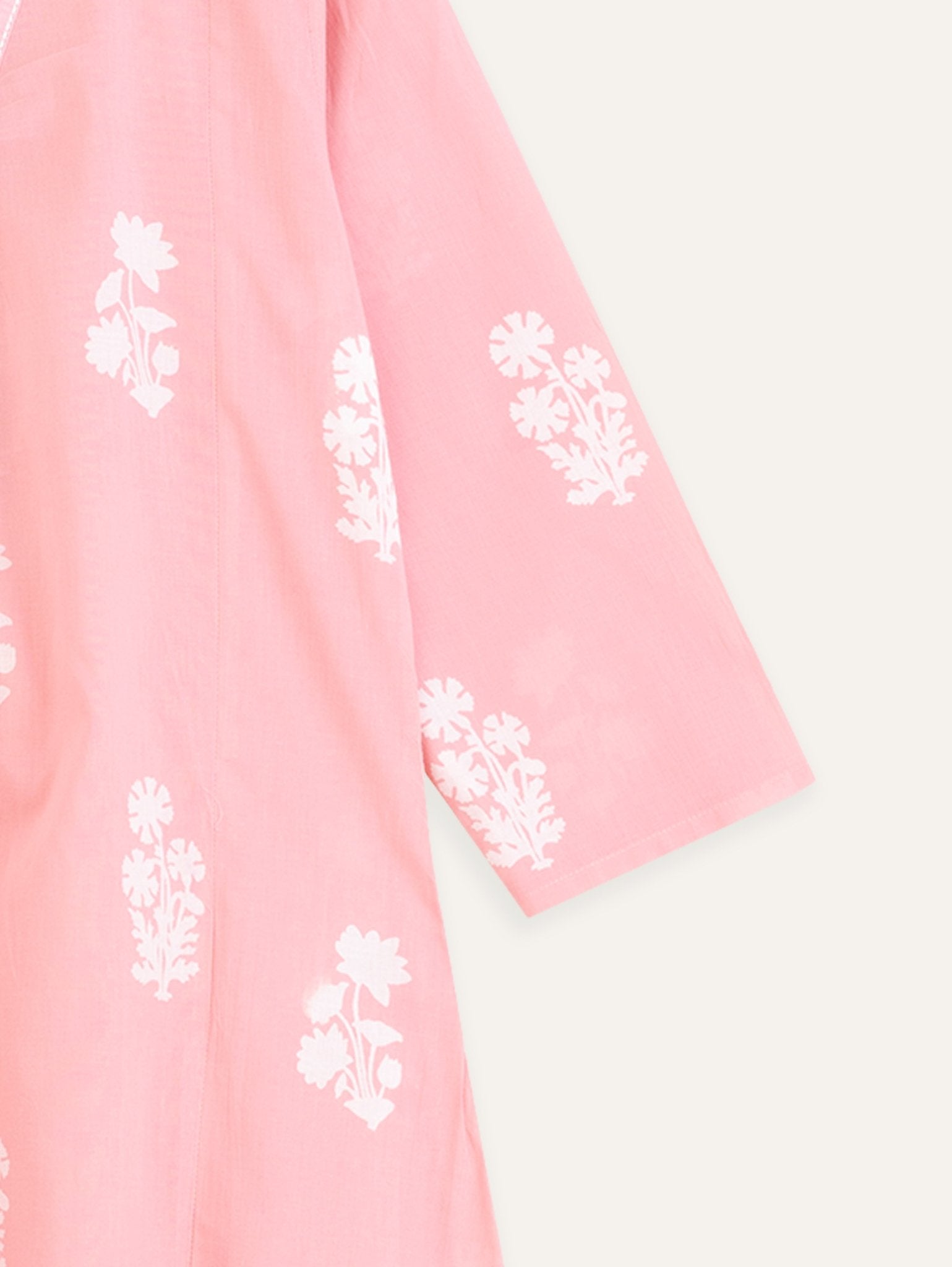 Neha Cotton Block Printed A Line Kurta - AINA