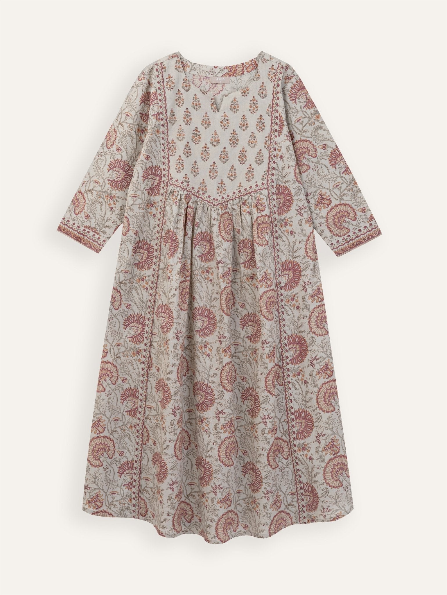 Neha Cotton Block Printed A - Line Suit Set - AINA