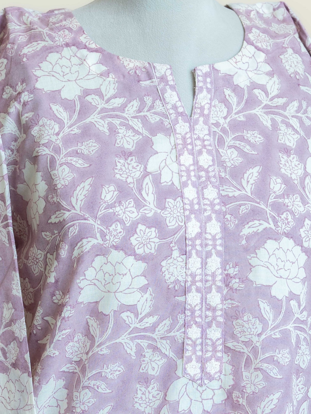 Nerisa Cotton Block Printed Straight Kurta - AINA