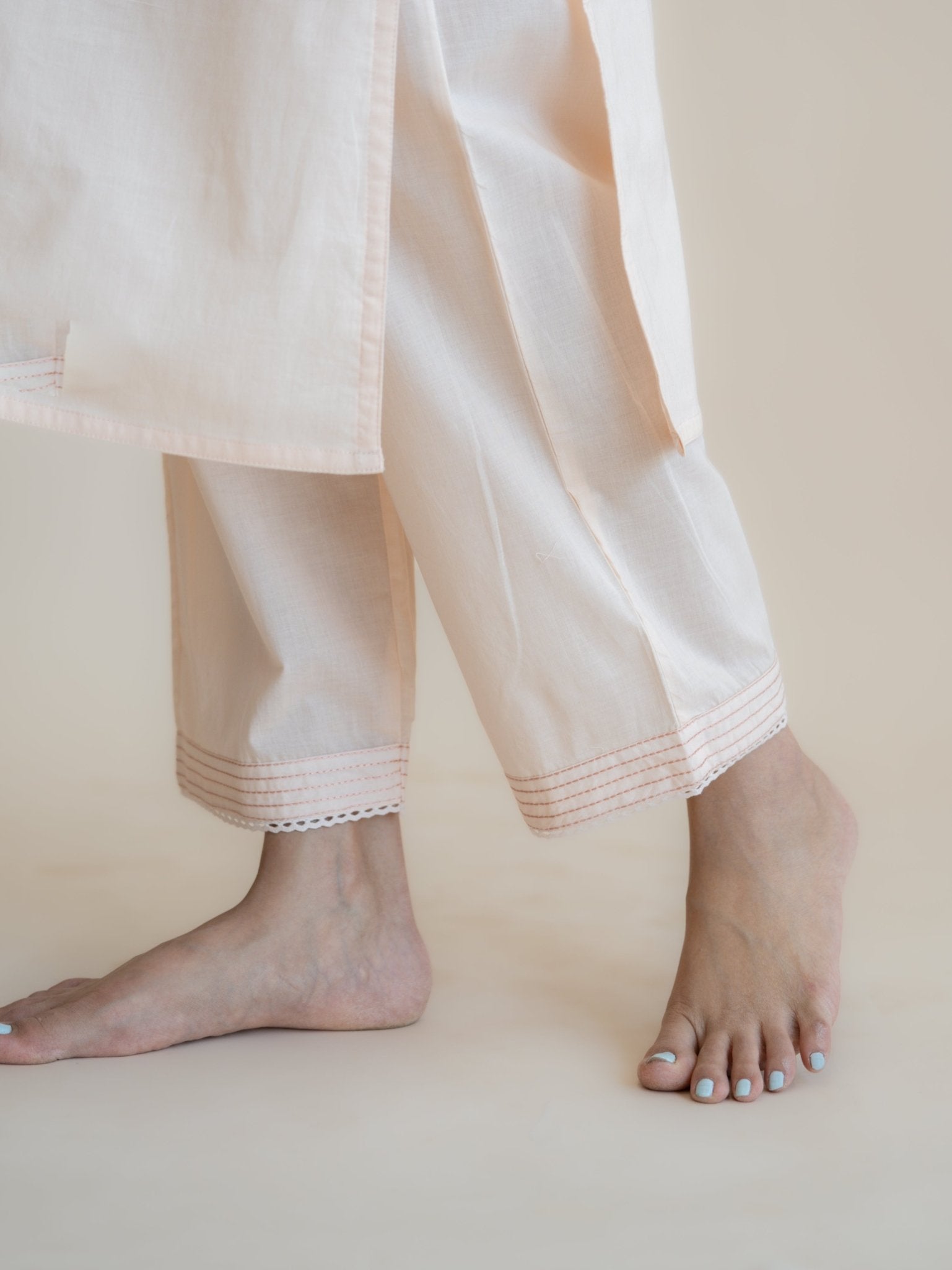 Neva Cotton Embroidered Straight Suit Set - AINA