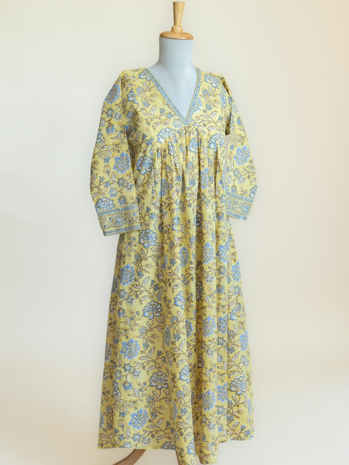 Niara Cotton Block Printed A-Line Kurta - AINA