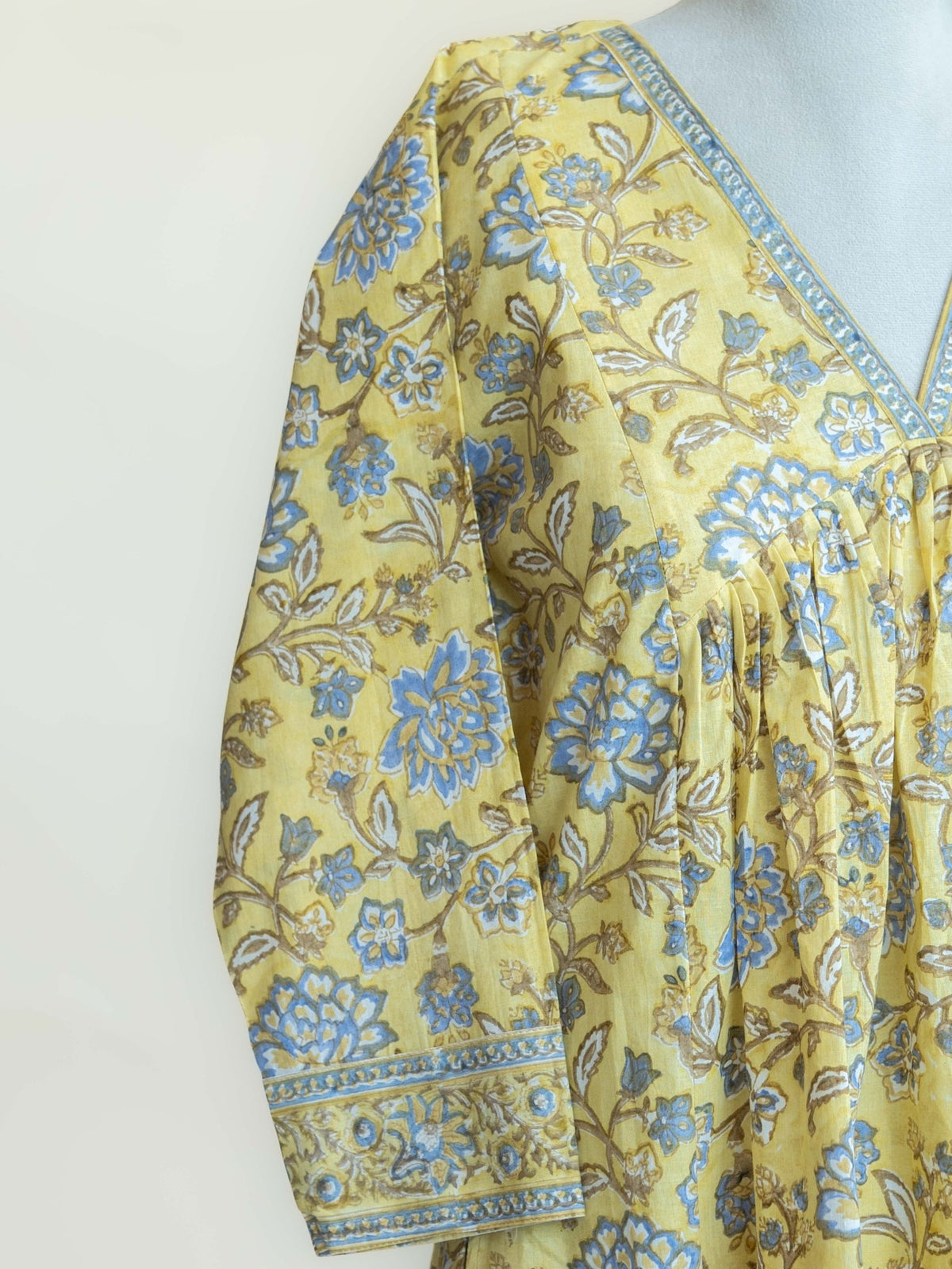 Niara Cotton Block Printed A-Line Kurta - AINA