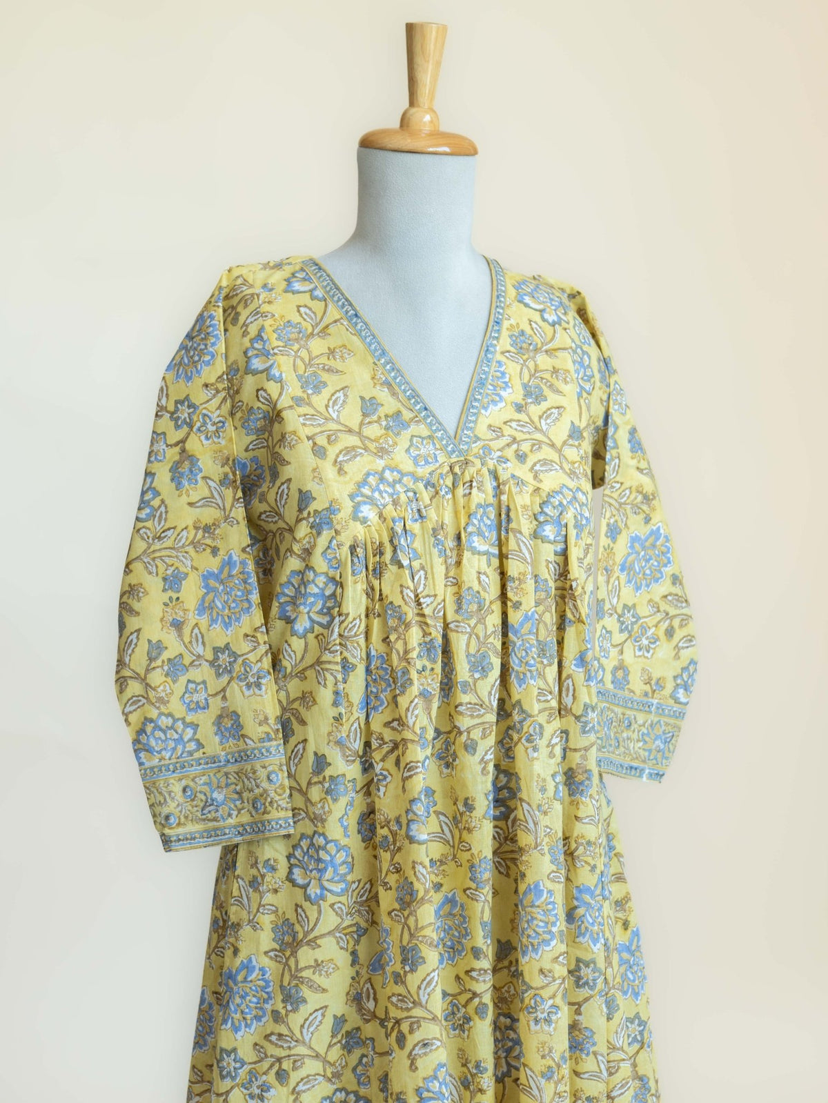 Niara Cotton Block Printed A-Line Kurta - AINA
