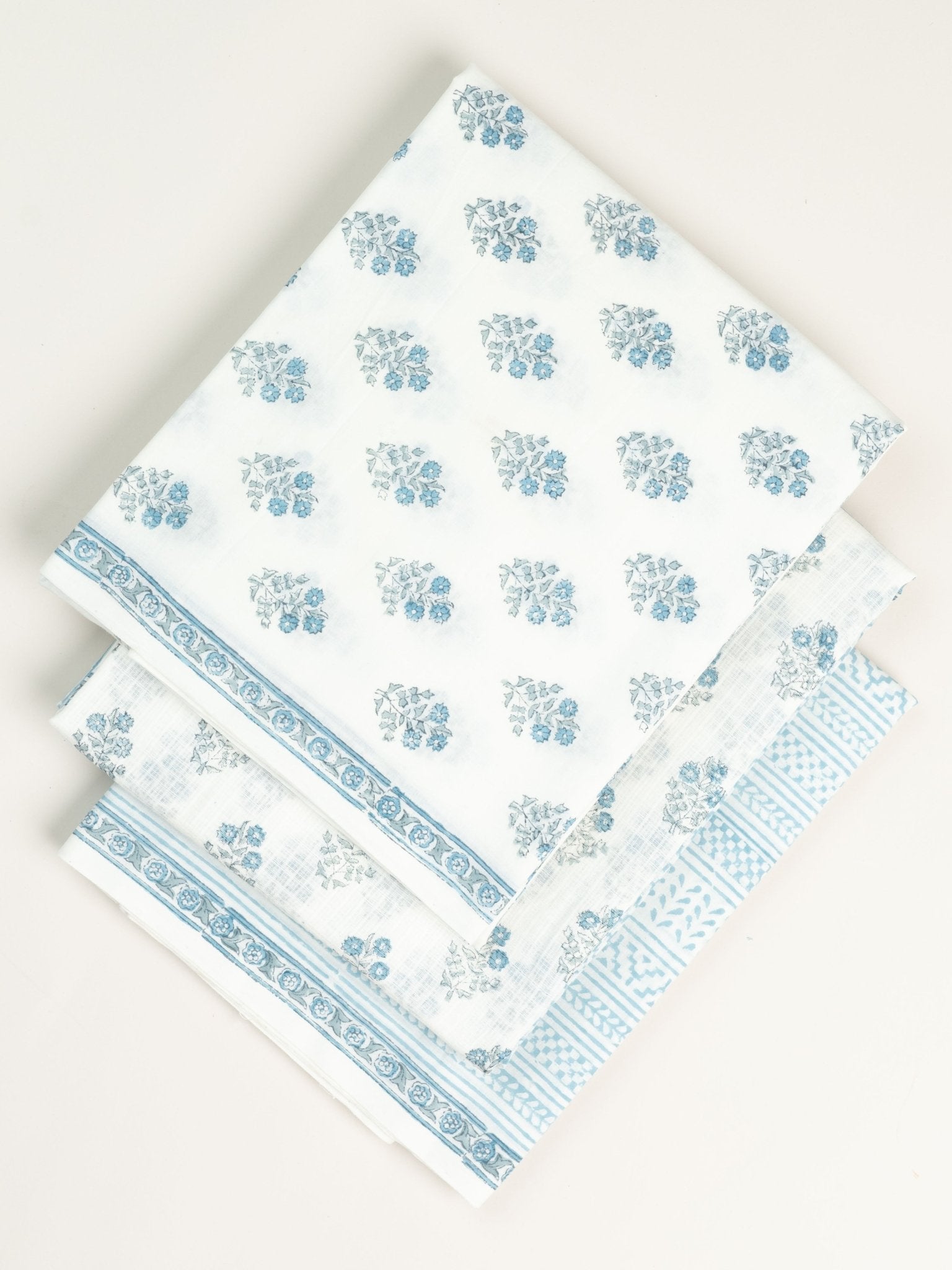Nida Cotton Block Printed Unstitched Suit Set - 3 Piece - AINA