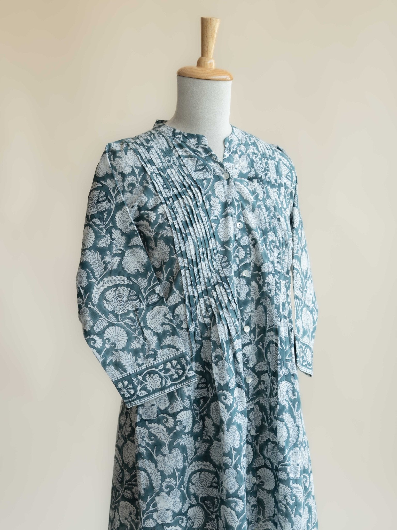 Nihala Cotton Block Printed A - Line Kurta - AINA