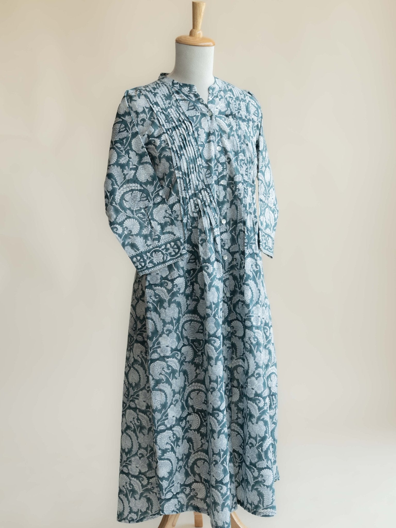 Nihala Cotton Block Printed A - Line Kurta - AINA