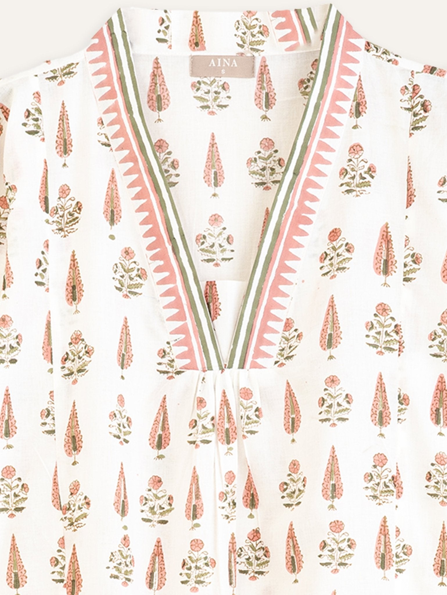 Nihara Cotton Block Printed A Line Kurta - AINA