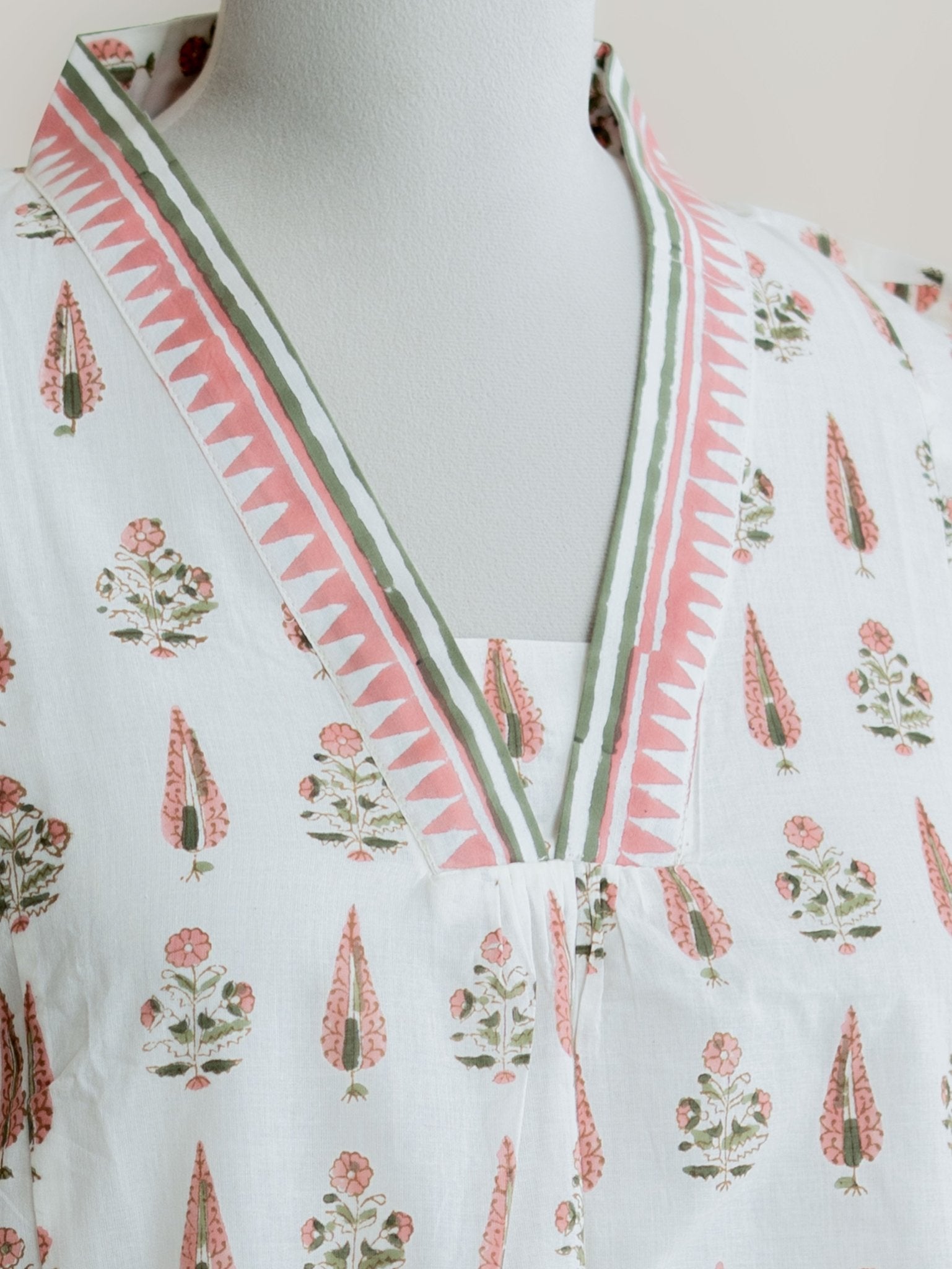 Nihara Cotton Block Printed A Line Kurta - AINA