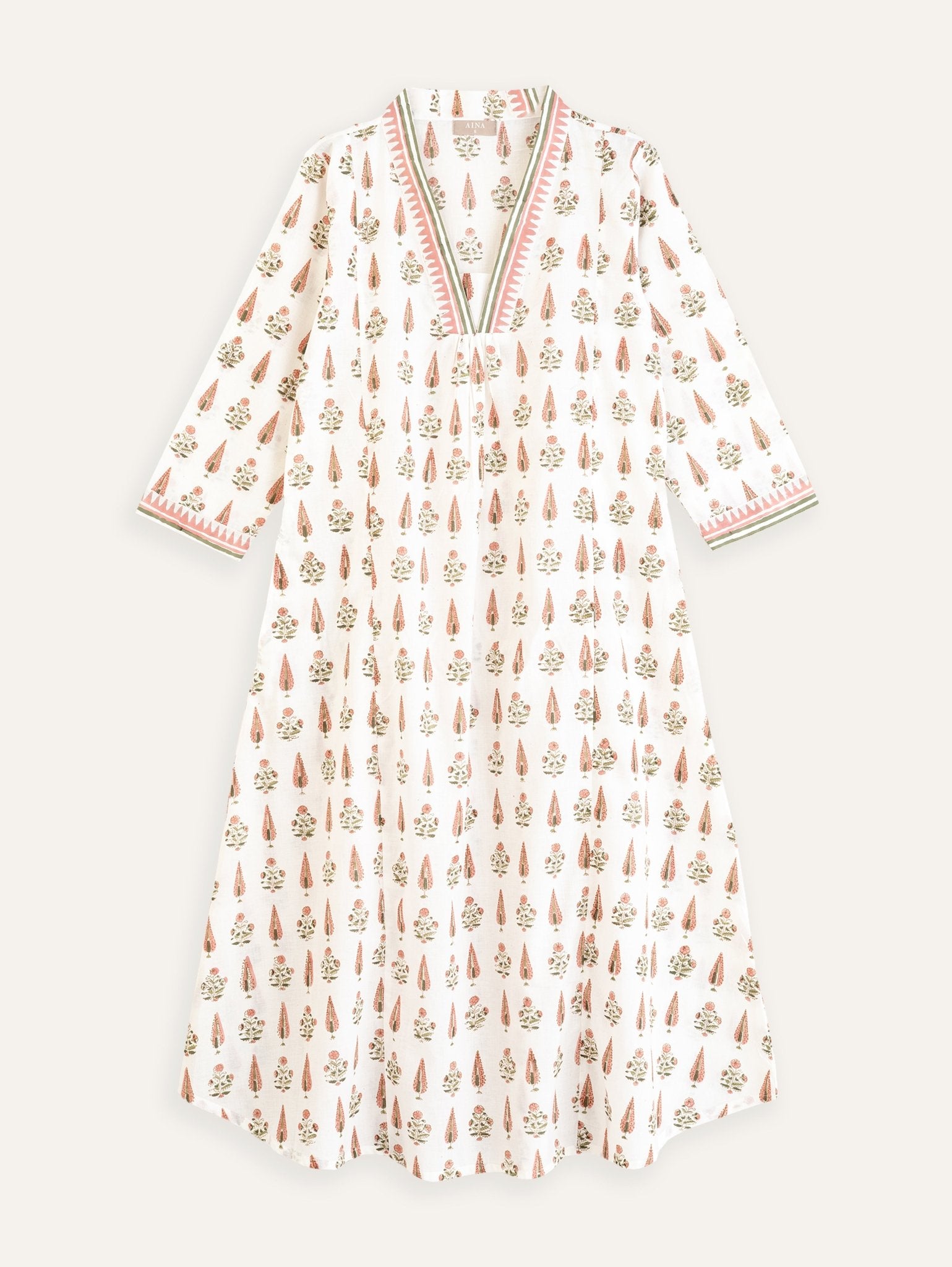 Nihara Cotton Block Printed A Line Kurta - AINA