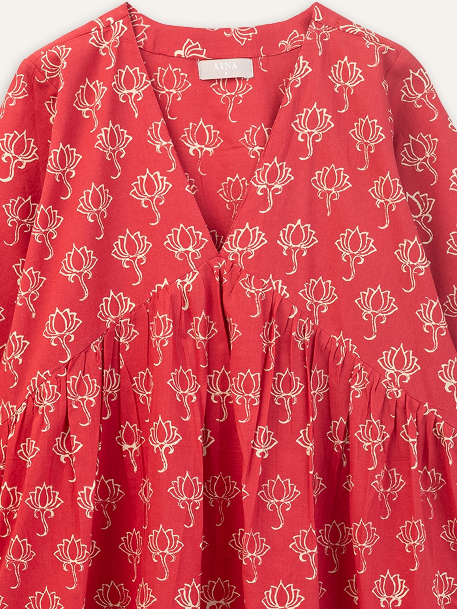 Niharika Cotton Block Printed A - Line Kurta - AINA