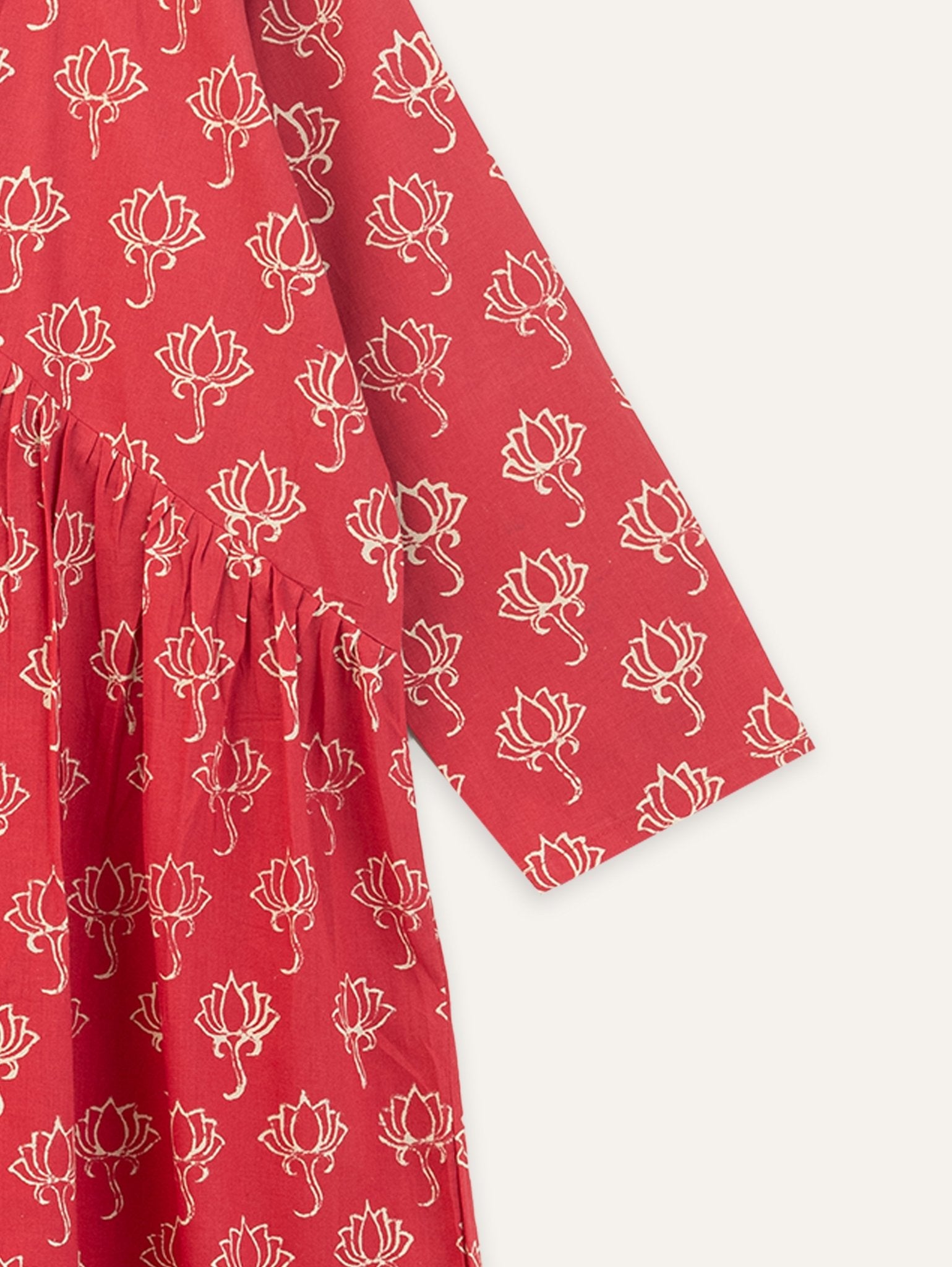 Niharika Cotton Block Printed A - Line Kurta - AINA