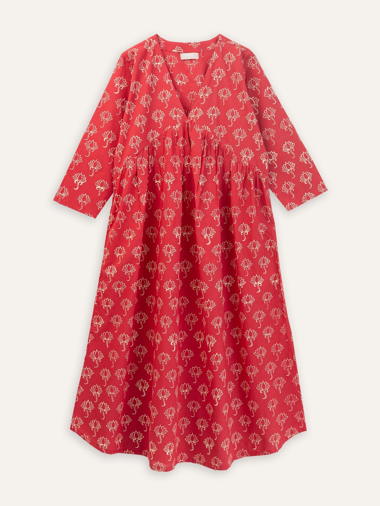 Niharika Cotton Block Printed A - Line Kurta - AINA