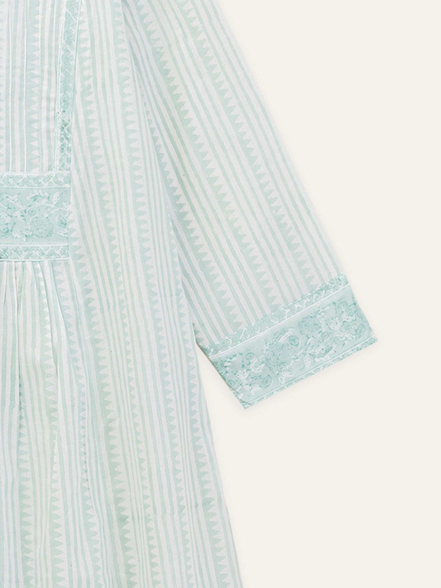Nila Cotton Block Printed A - Line Kurta - AINA