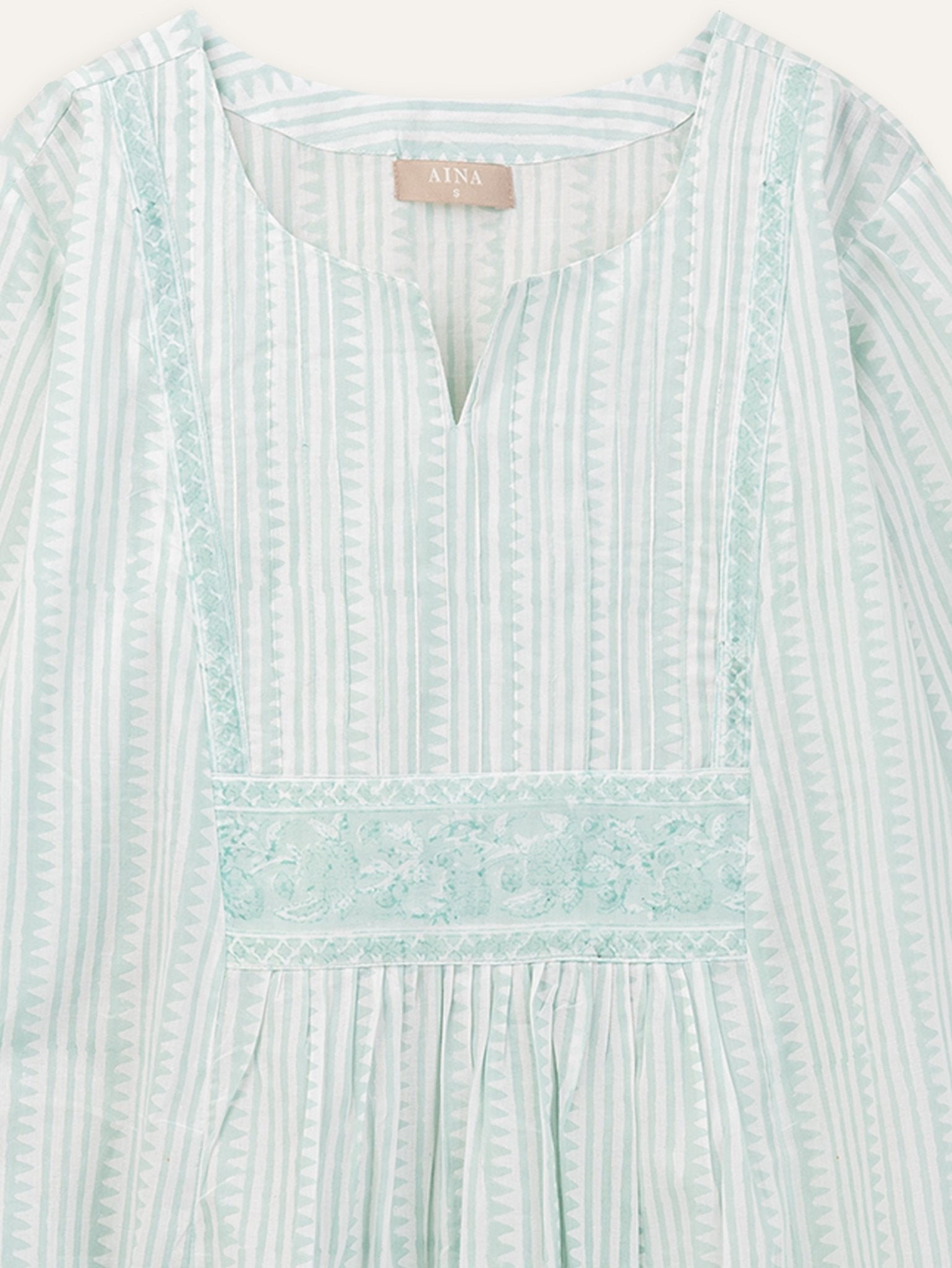 Nila Cotton Block Printed A - Line Kurta - AINA