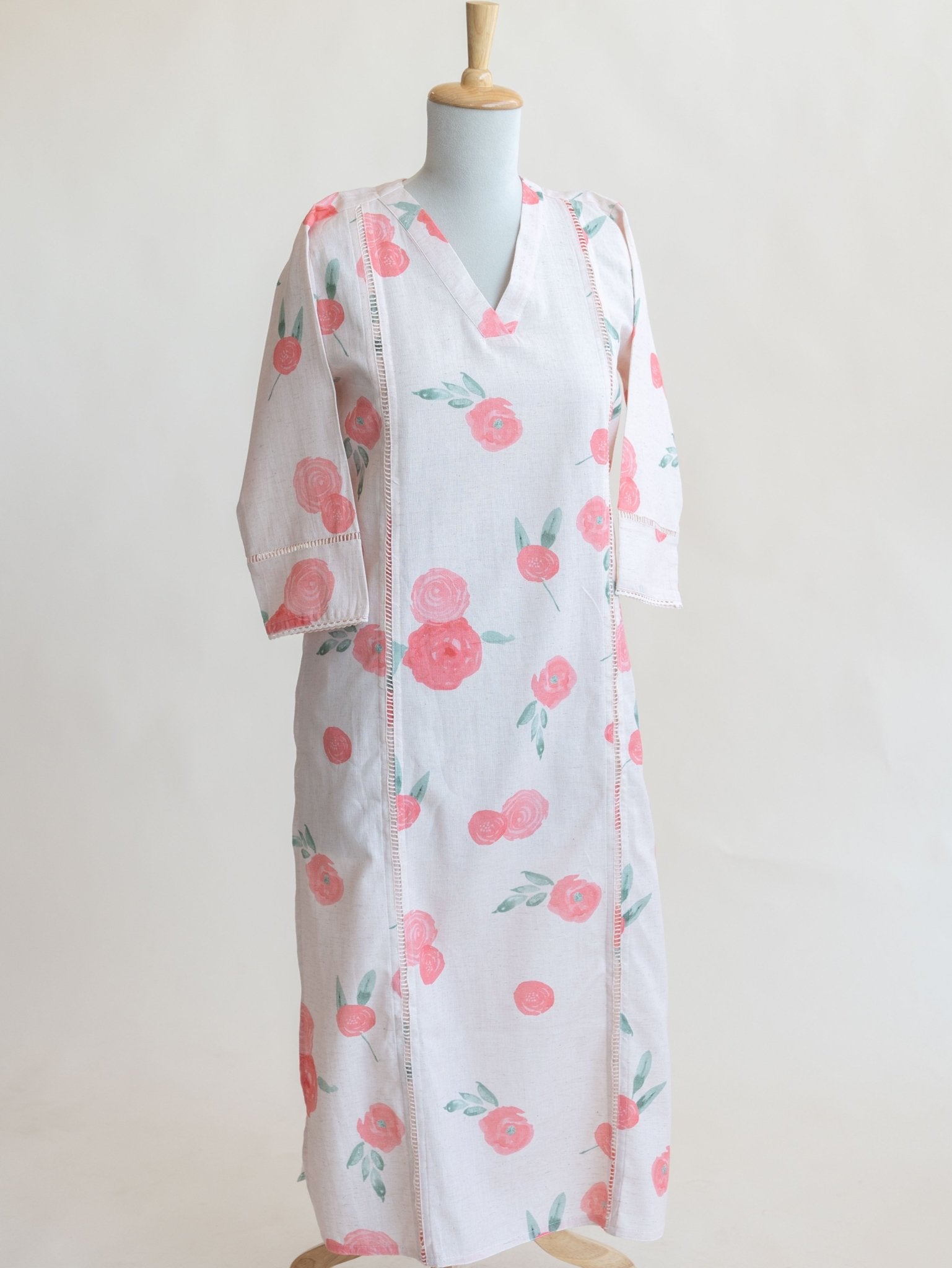 Nimiya Cotton Flax Digital Print Straight Kurta - AINA