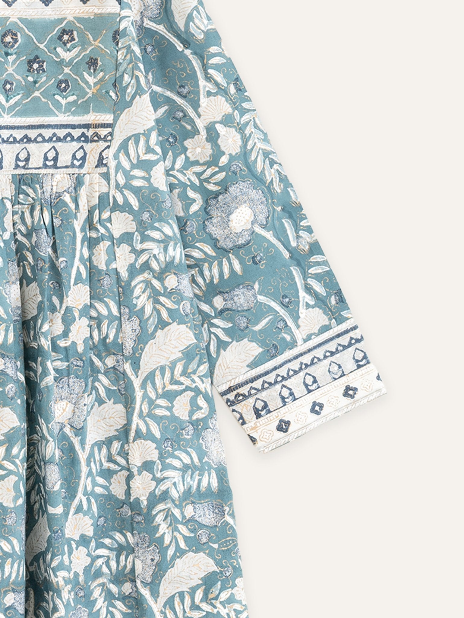 Nipuna Cotton Block Printed A - Line Kurta - AINA