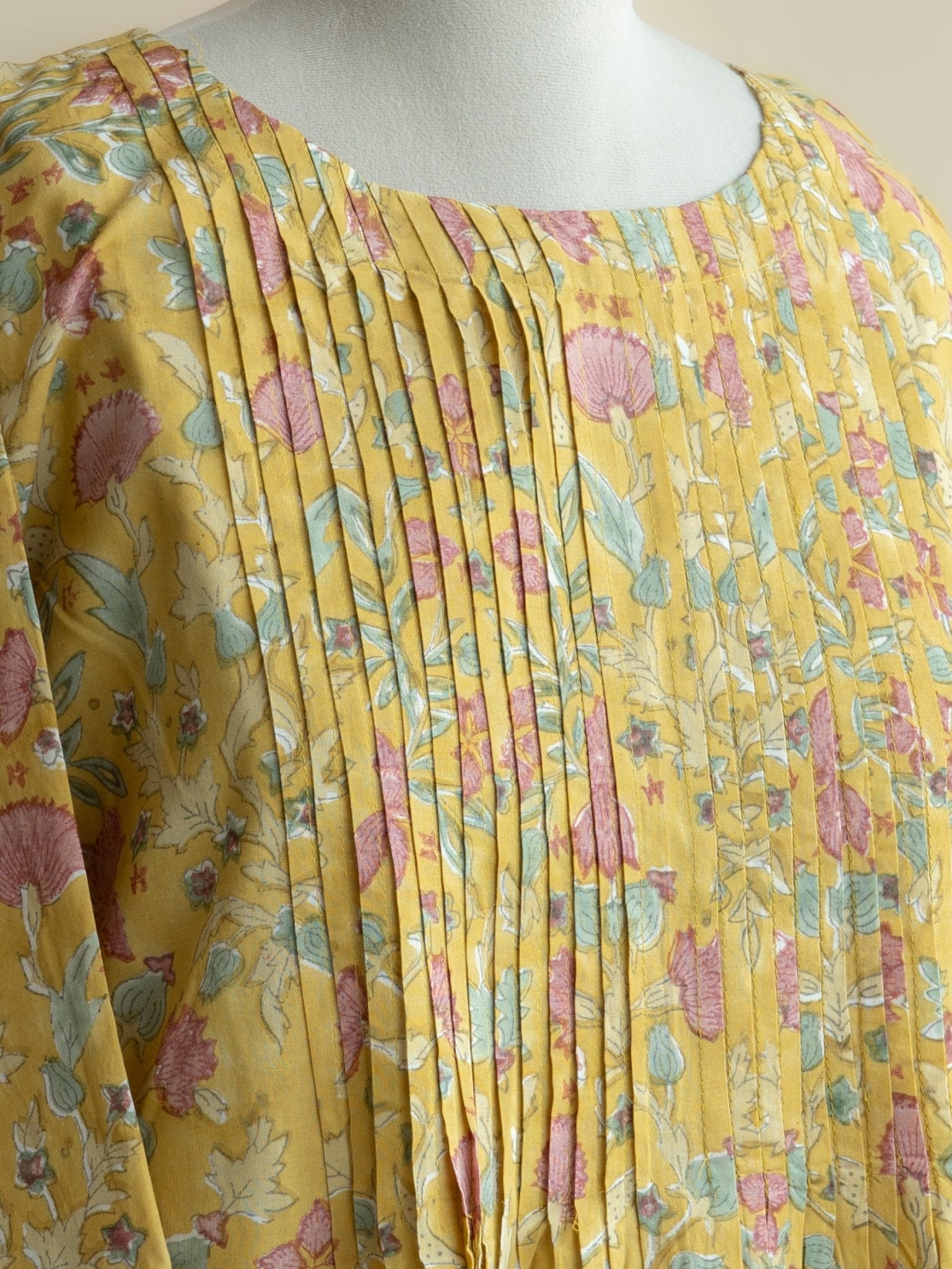 Nira Cotton Block Printed A - Line Kurta - AINA