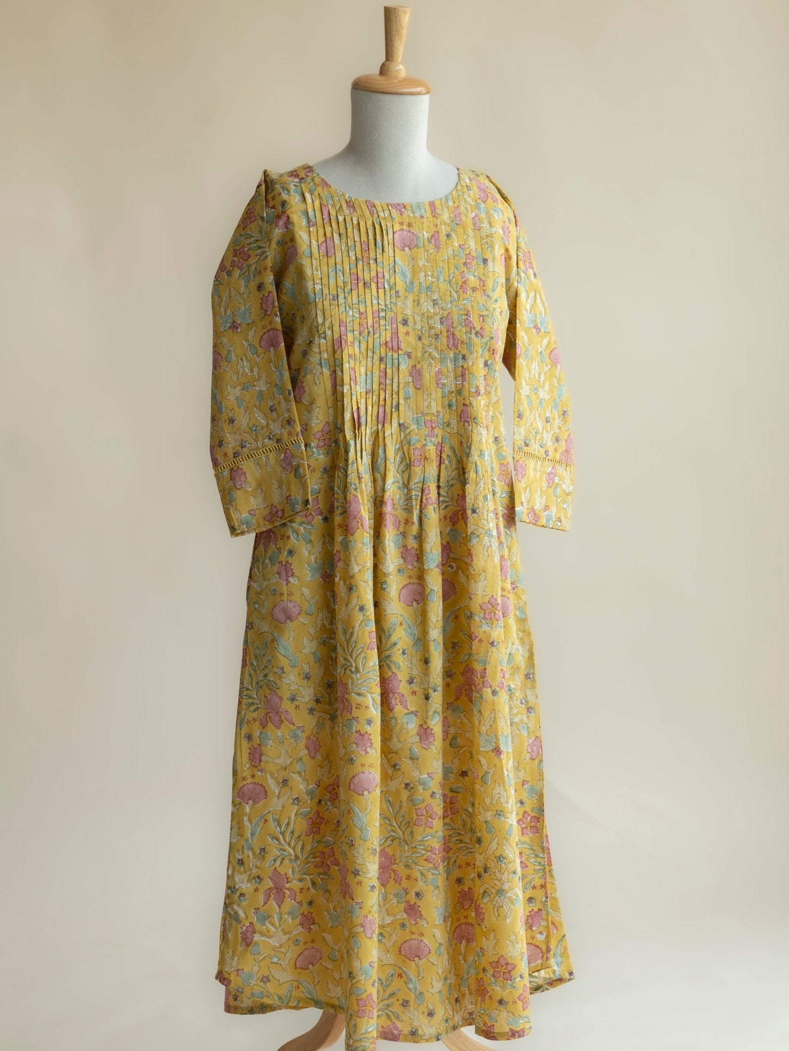 Nira Cotton Block Printed A - Line Kurta - AINA