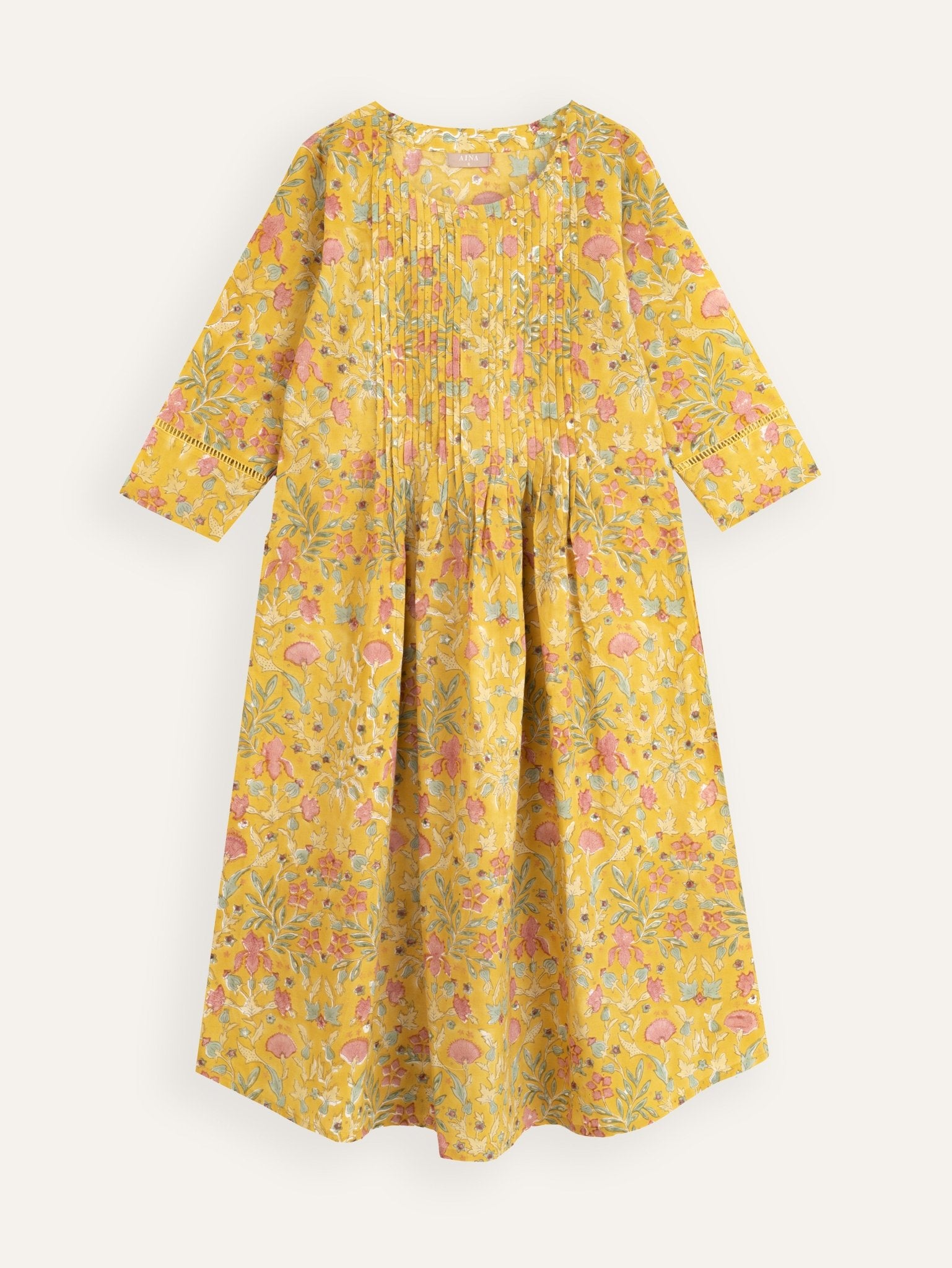 Nira Cotton Block Printed A - Line Kurta - AINA