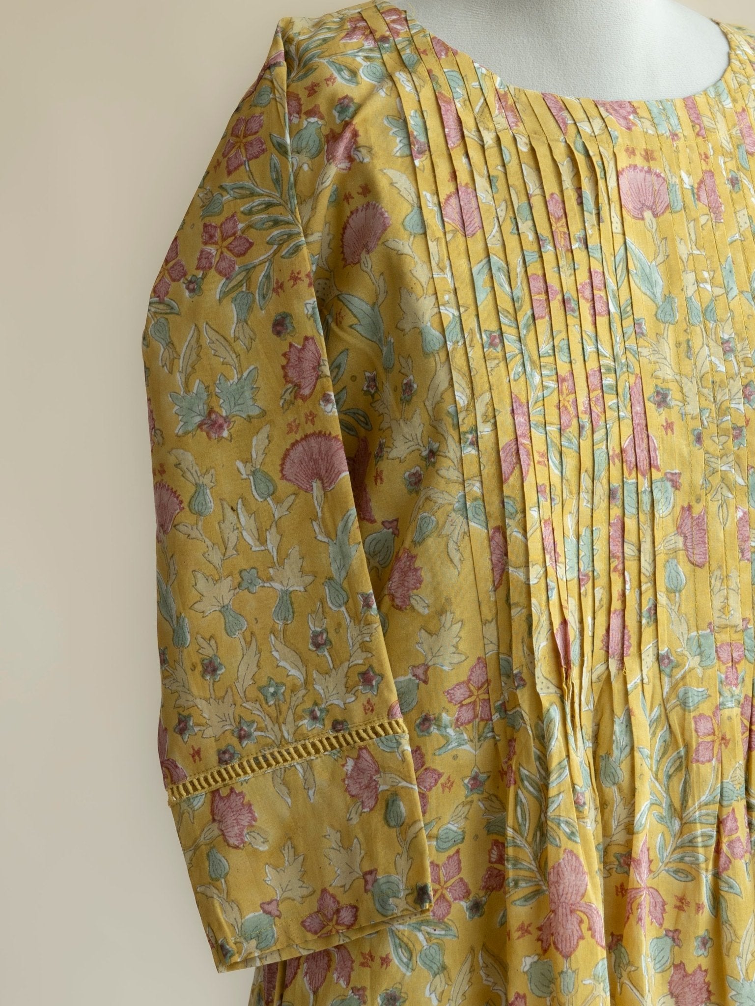 Nira Cotton Block Printed A - Line Kurta - AINA