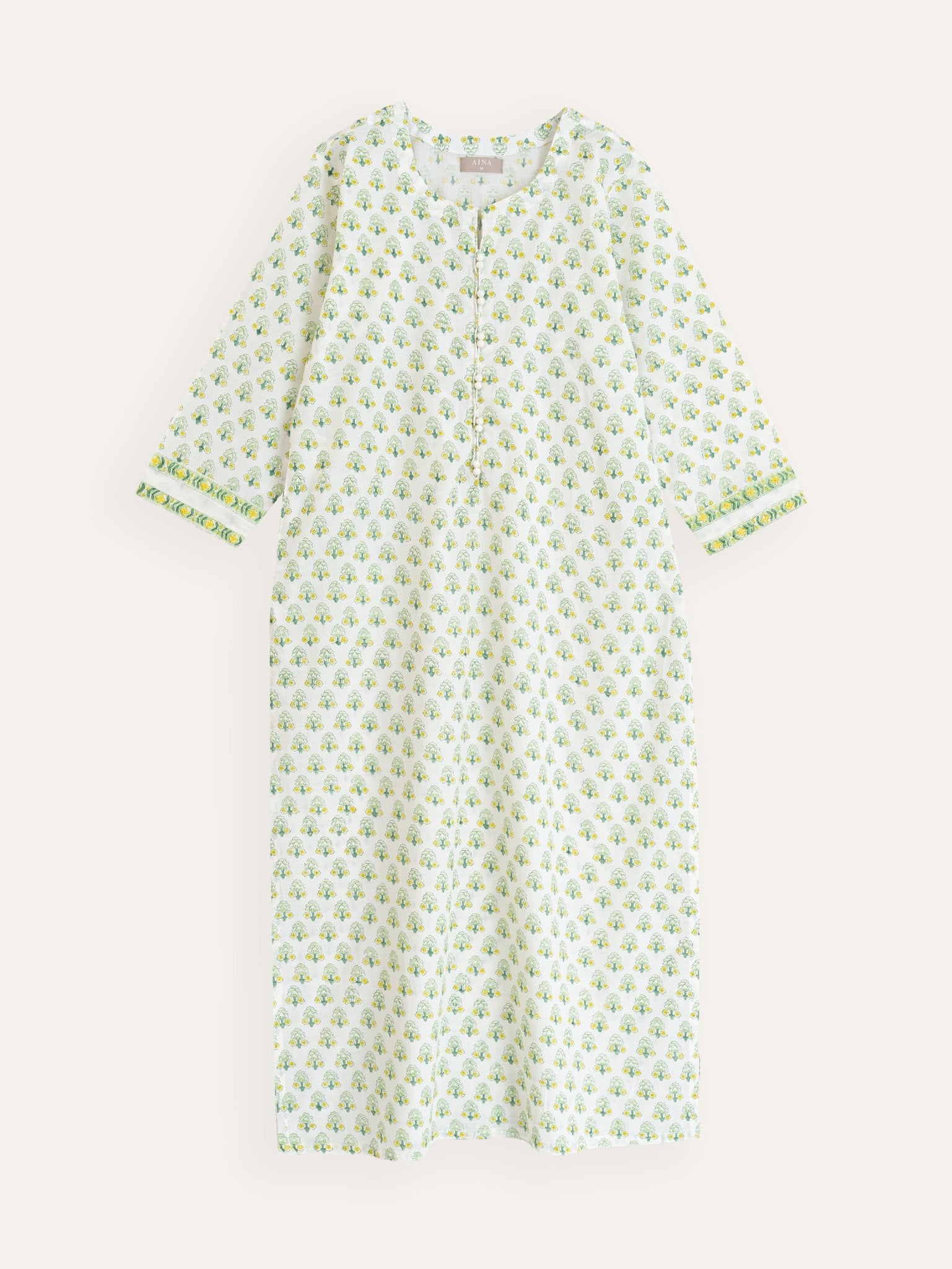 Nirvani Cotton Block Printed Straight Kurta - AINA