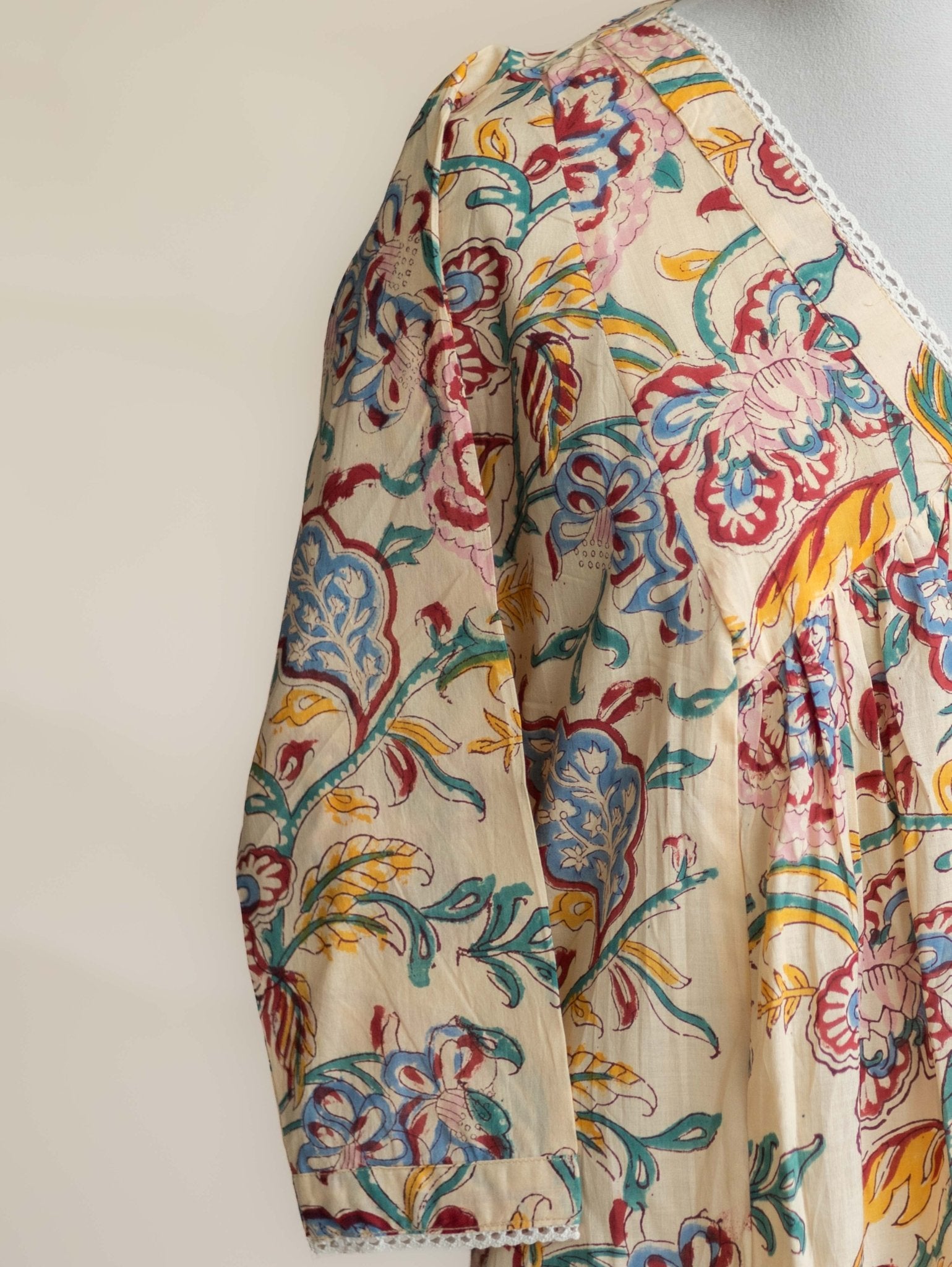 Nishika Cotton Block Printed A-Line Kurta - AINA