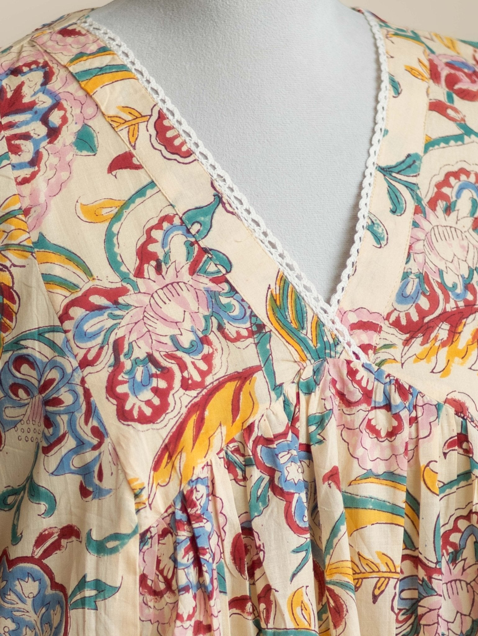 Nishika Cotton Block Printed A-Line Kurta - AINA
