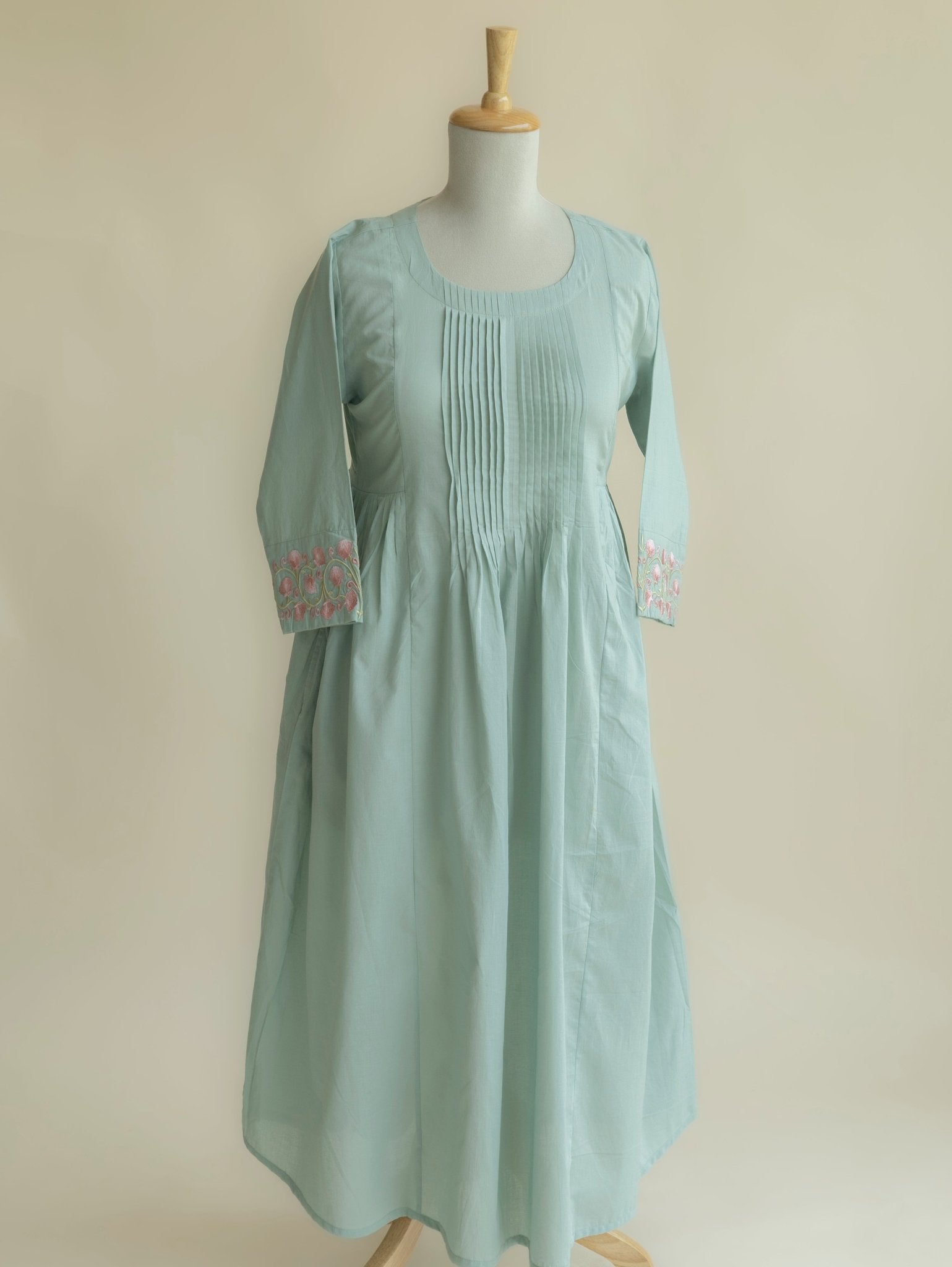 Nishka Cotton Embroidered A - Line Kurta - AINA