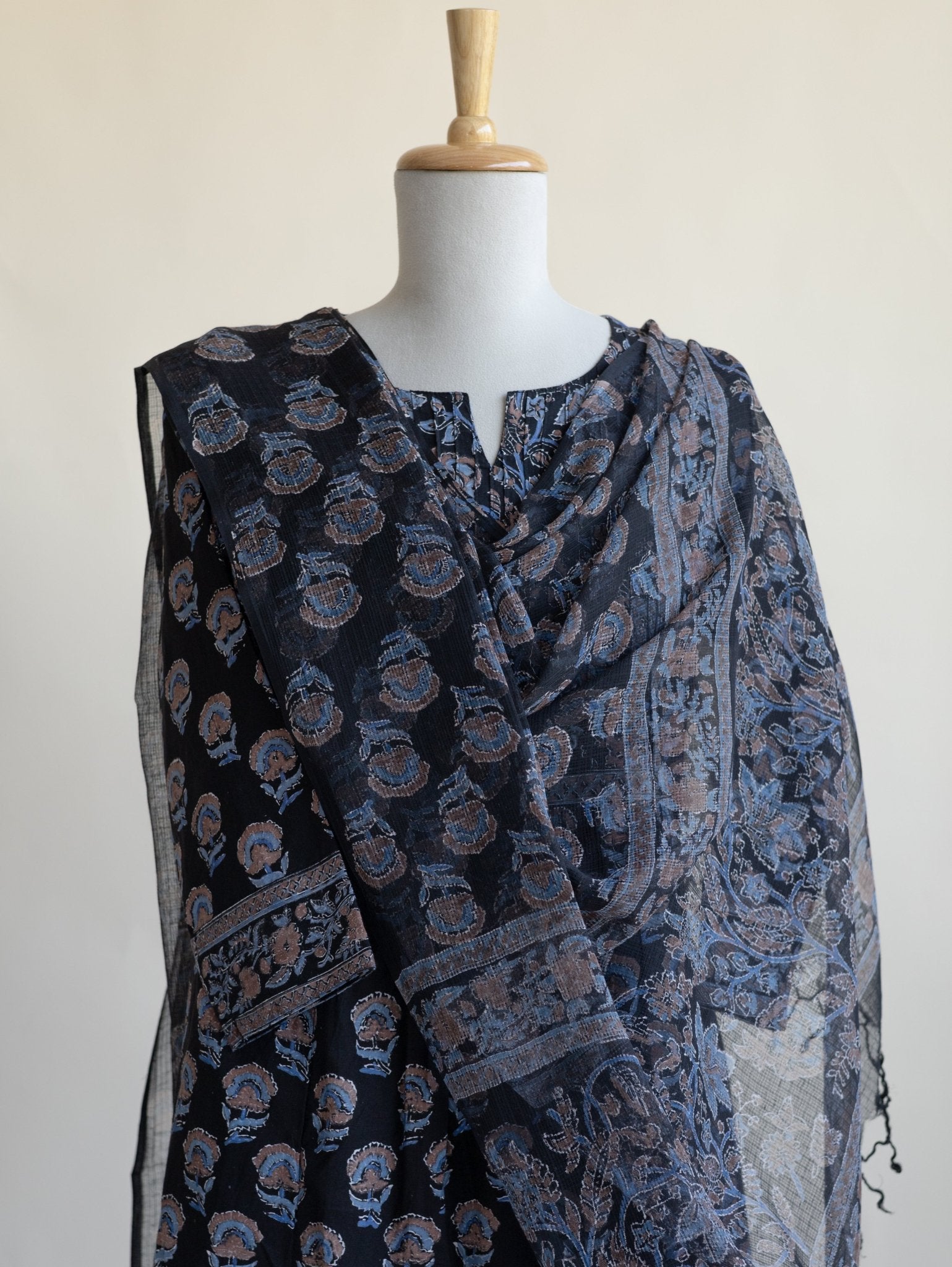 Nitara Cotton Block Printed A - Line Kurta - AINA