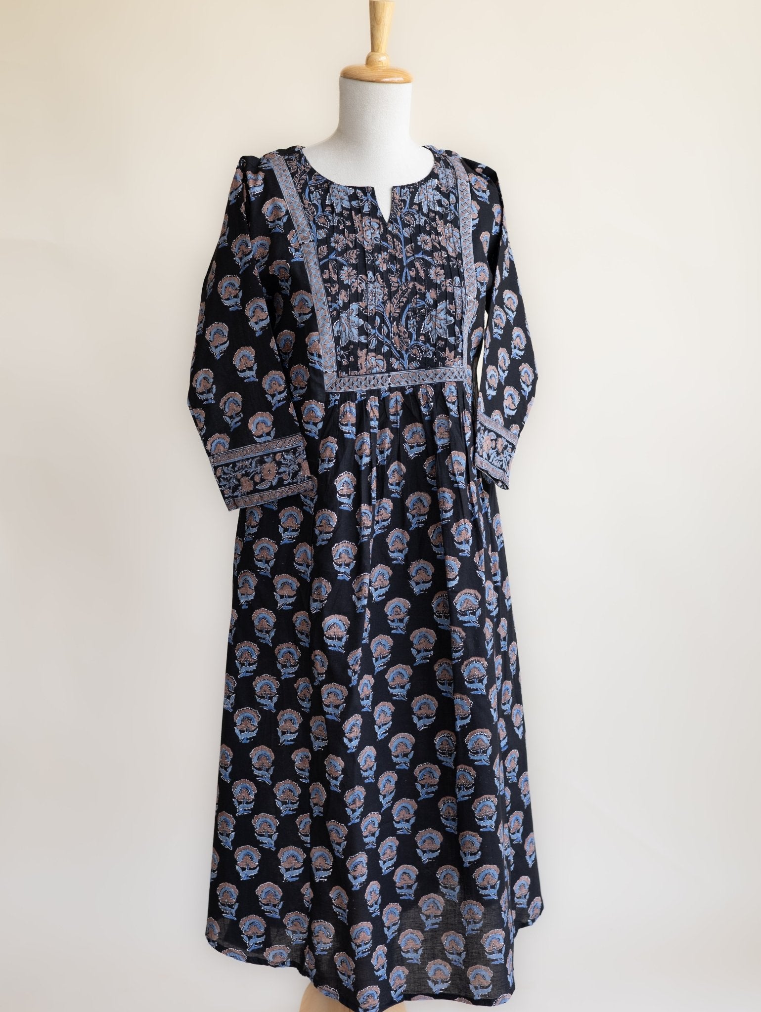 Nitara Cotton Block Printed A - Line Kurta - AINA