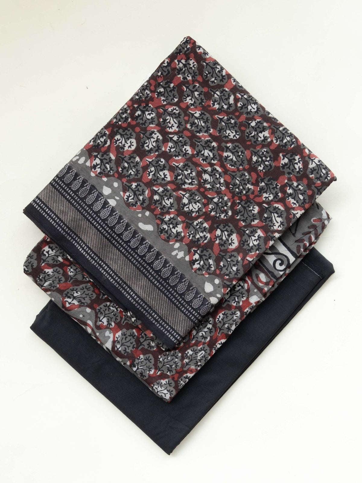 Niva Cotton Block Printed Unstitched Suit Set - 3 Piece - AINA