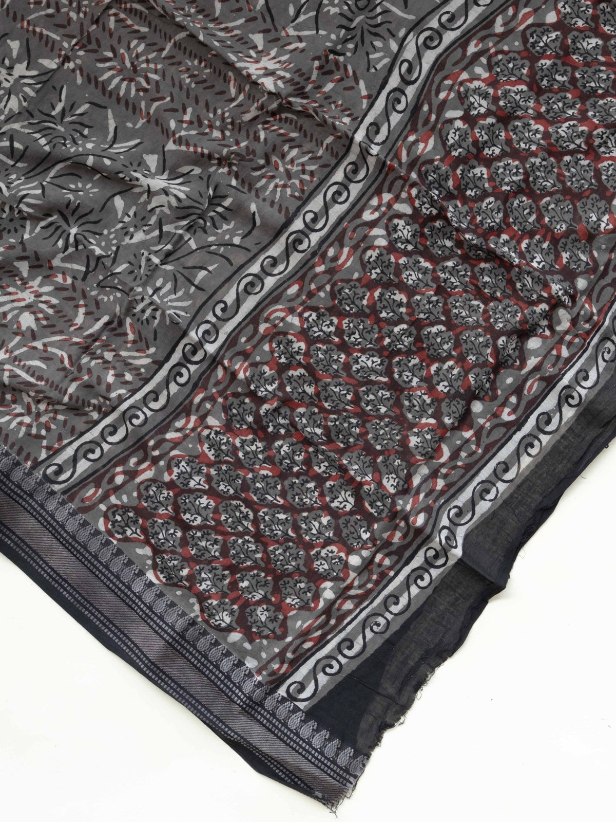 Niva Cotton Block Printed Unstitched Suit Set - 3 Piece - AINA
