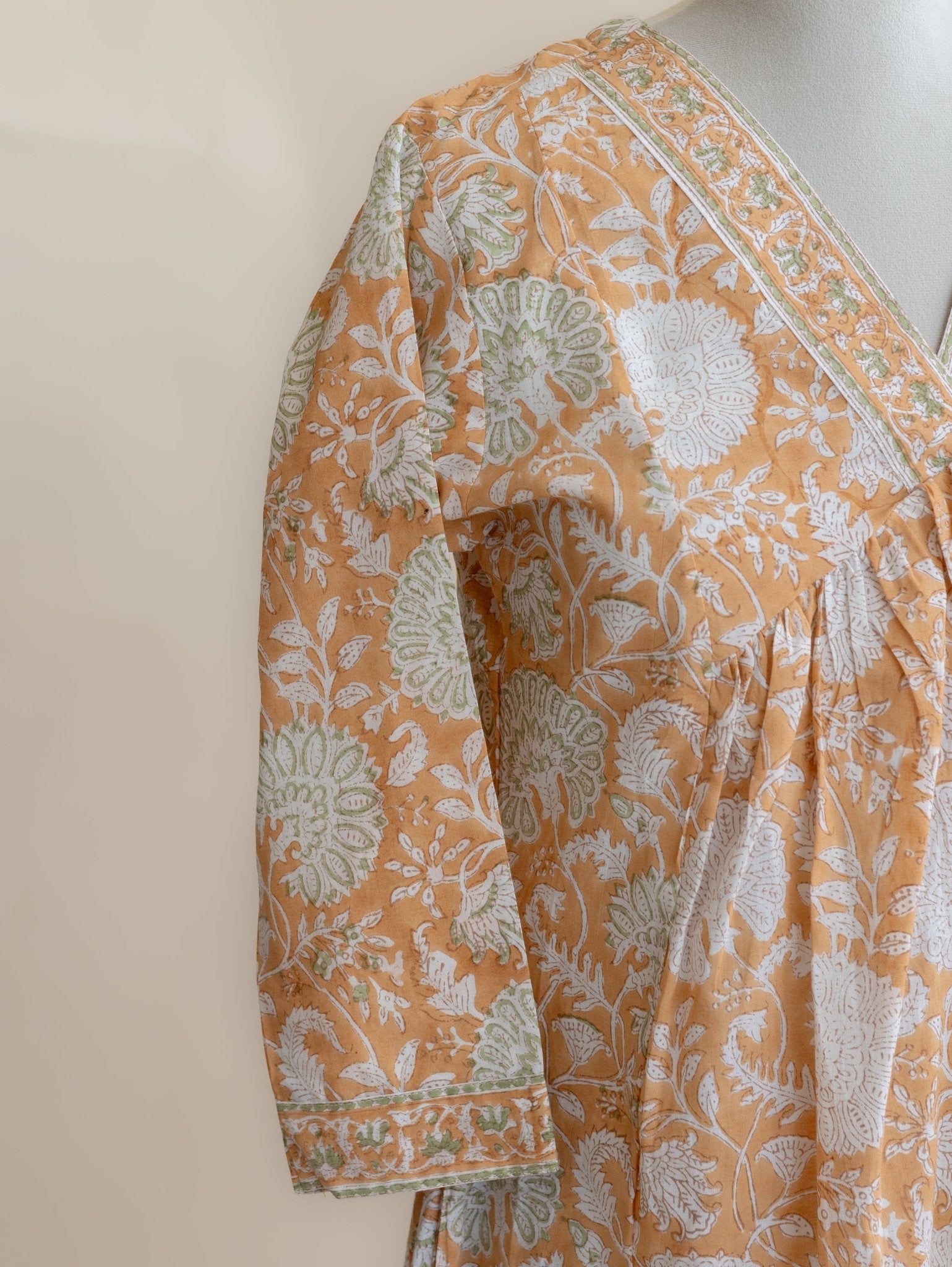 Nivra Cotton Block Printed A - Line Kurta - AINA