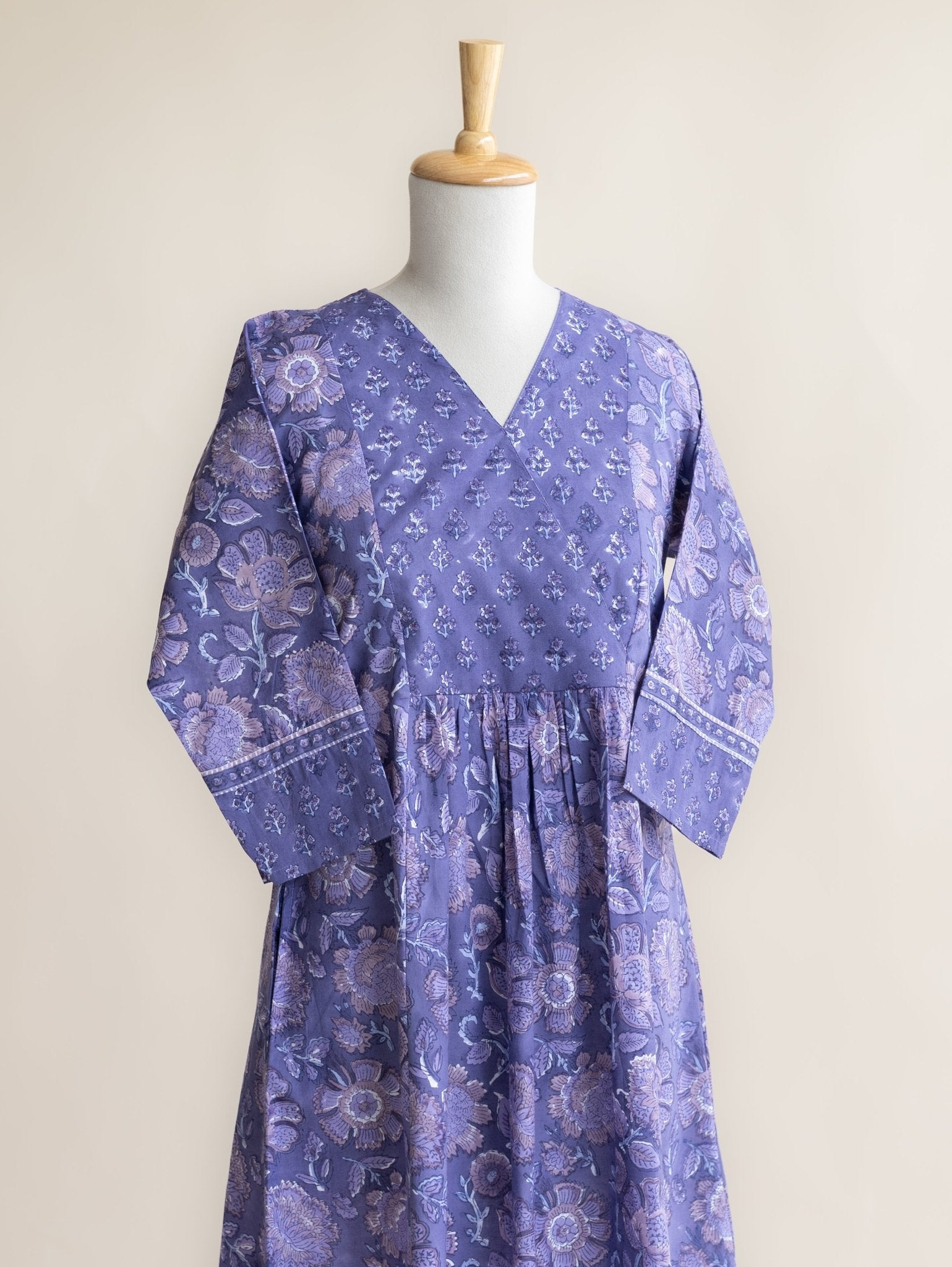 Nooha Cotton Block Printed A - Line Kurta - AINA