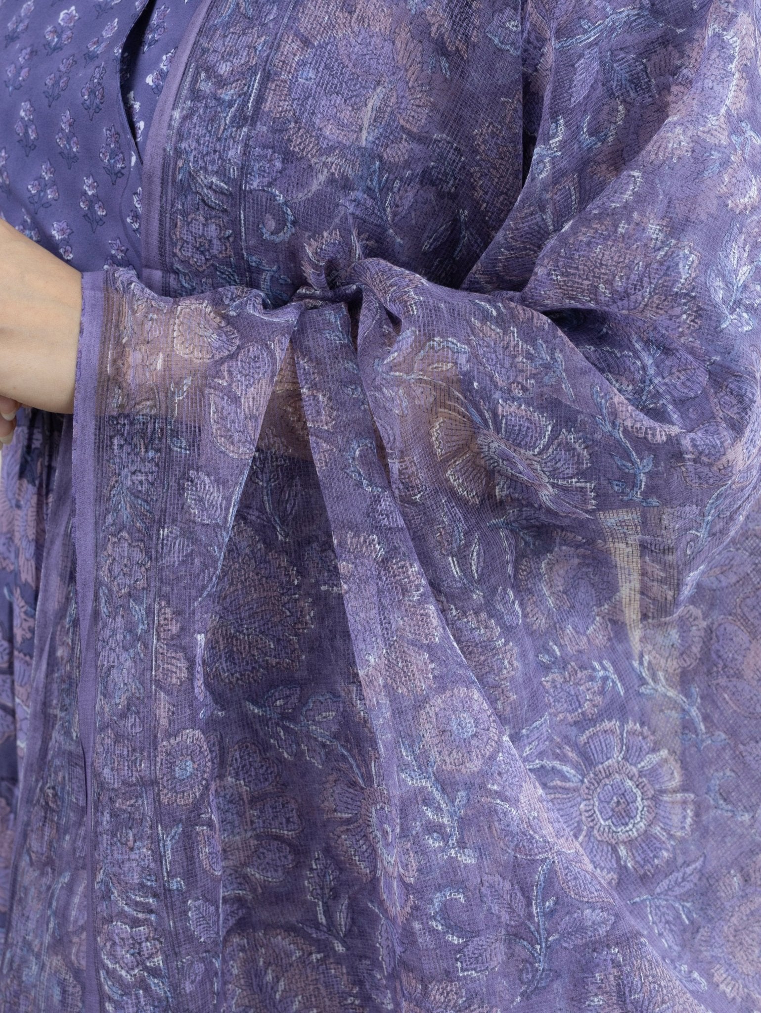 Nooha Cotton Block Printed A - Line Suit Set - AINA
