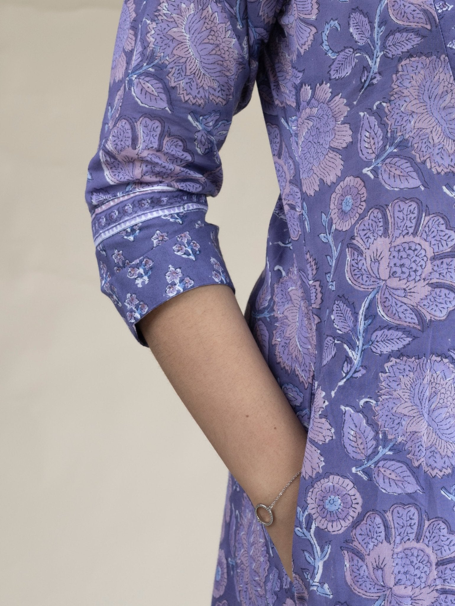 Nooha Cotton Block Printed A - Line Suit Set - AINA