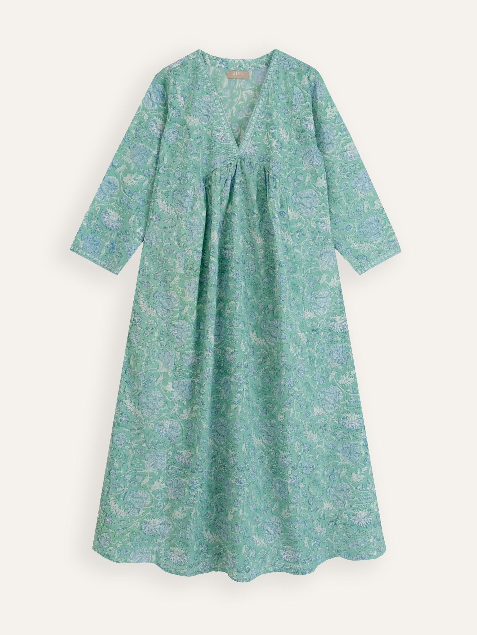 Noora Cotton Block Printed A - Line Kurta - AINA