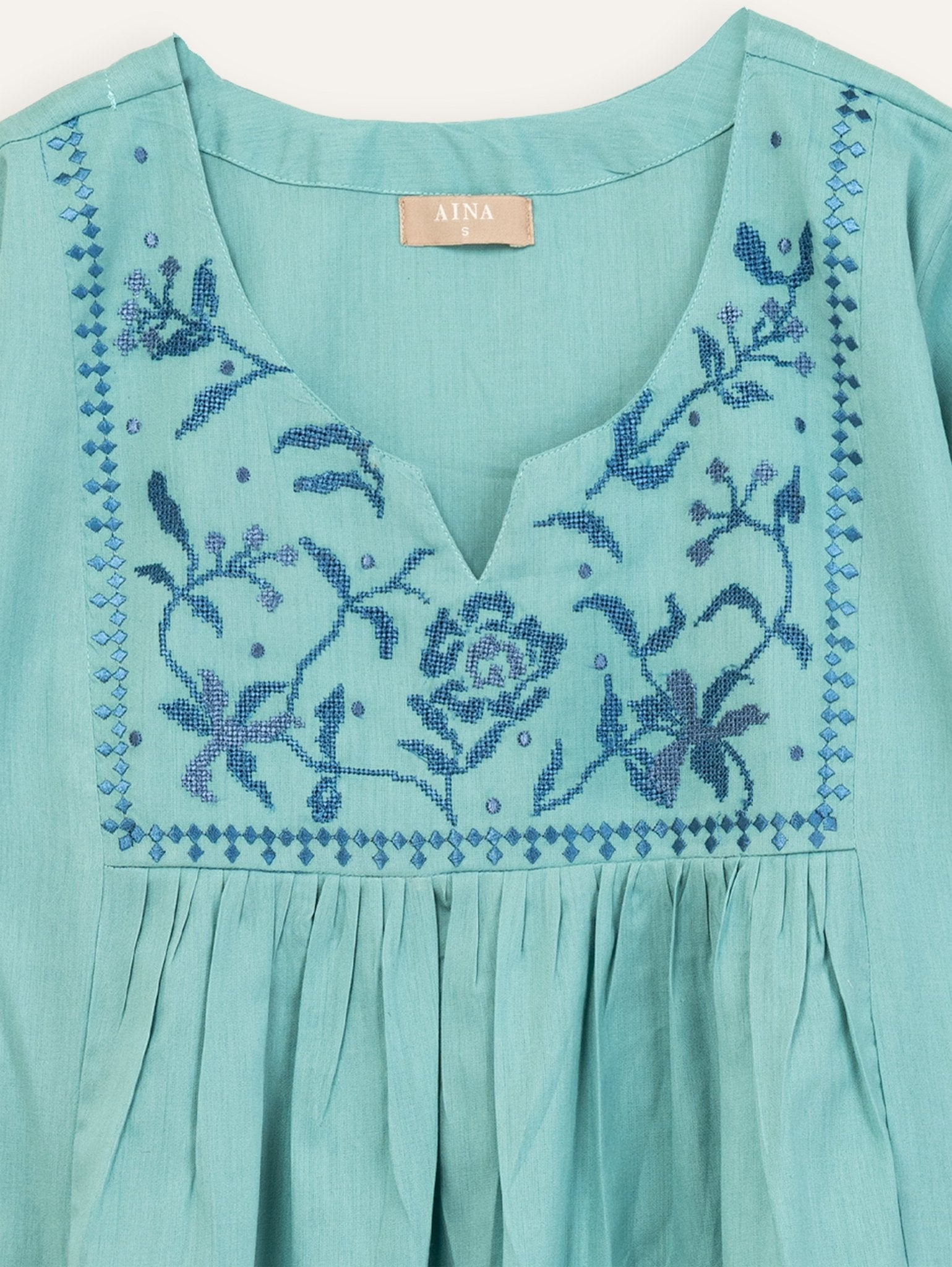 Nuh Cotton Embroidered A - Line Kurta - AINA