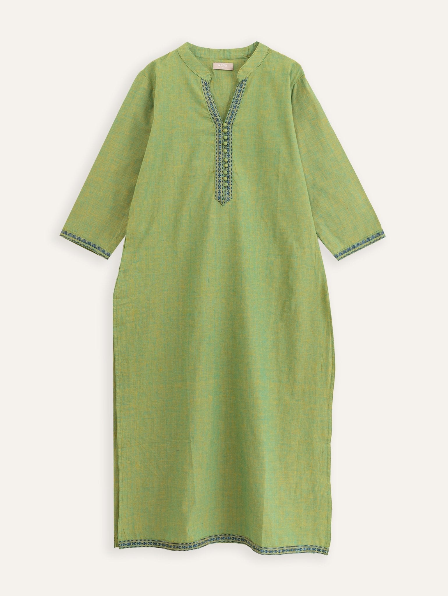 Nyla Cotton Handloom Straight Kurta - AINA