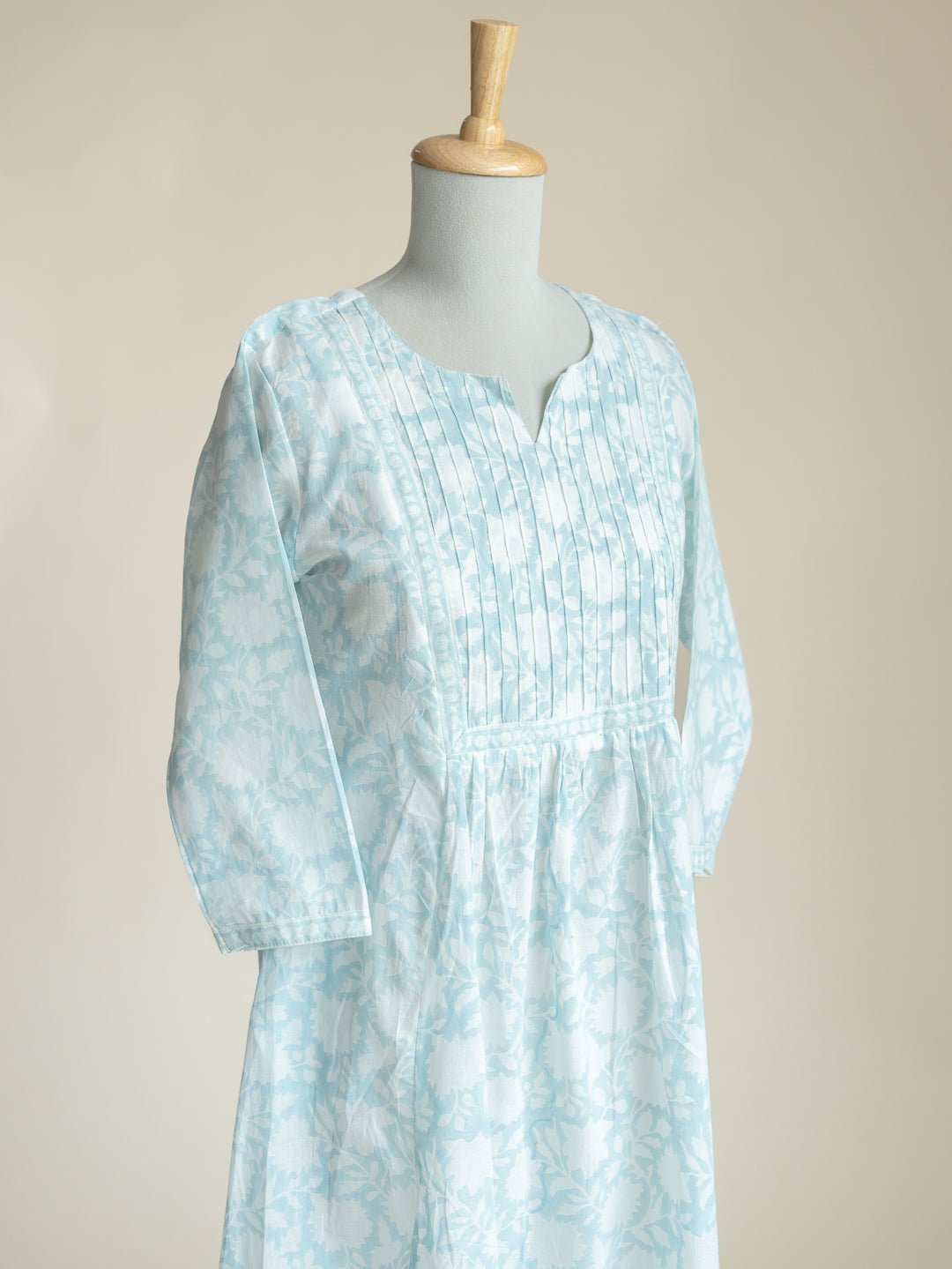 Nyrah Cotton Block Printed A - Line Kurta - AINA