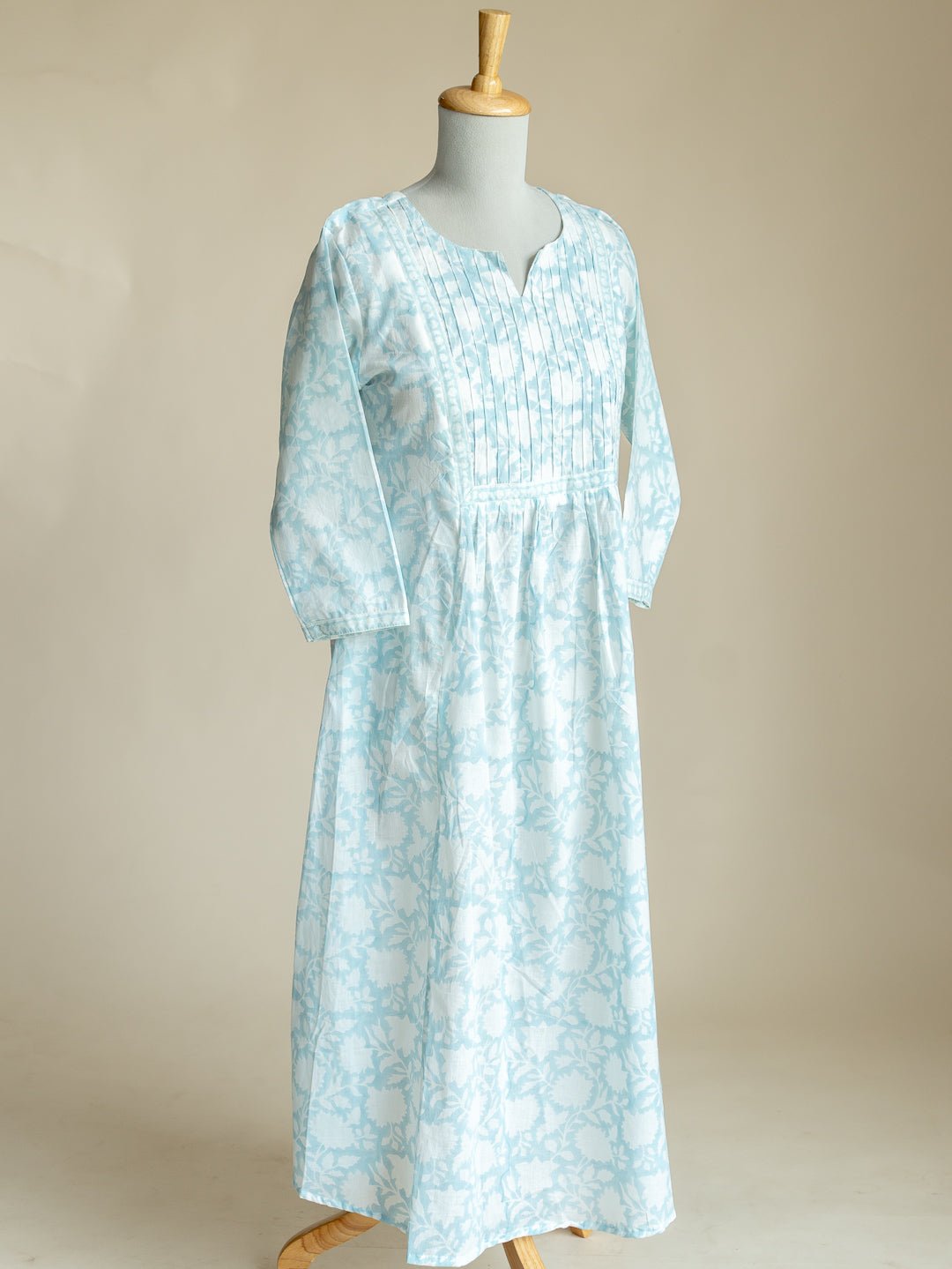 Nyrah Cotton Block Printed A - Line Kurta - AINA