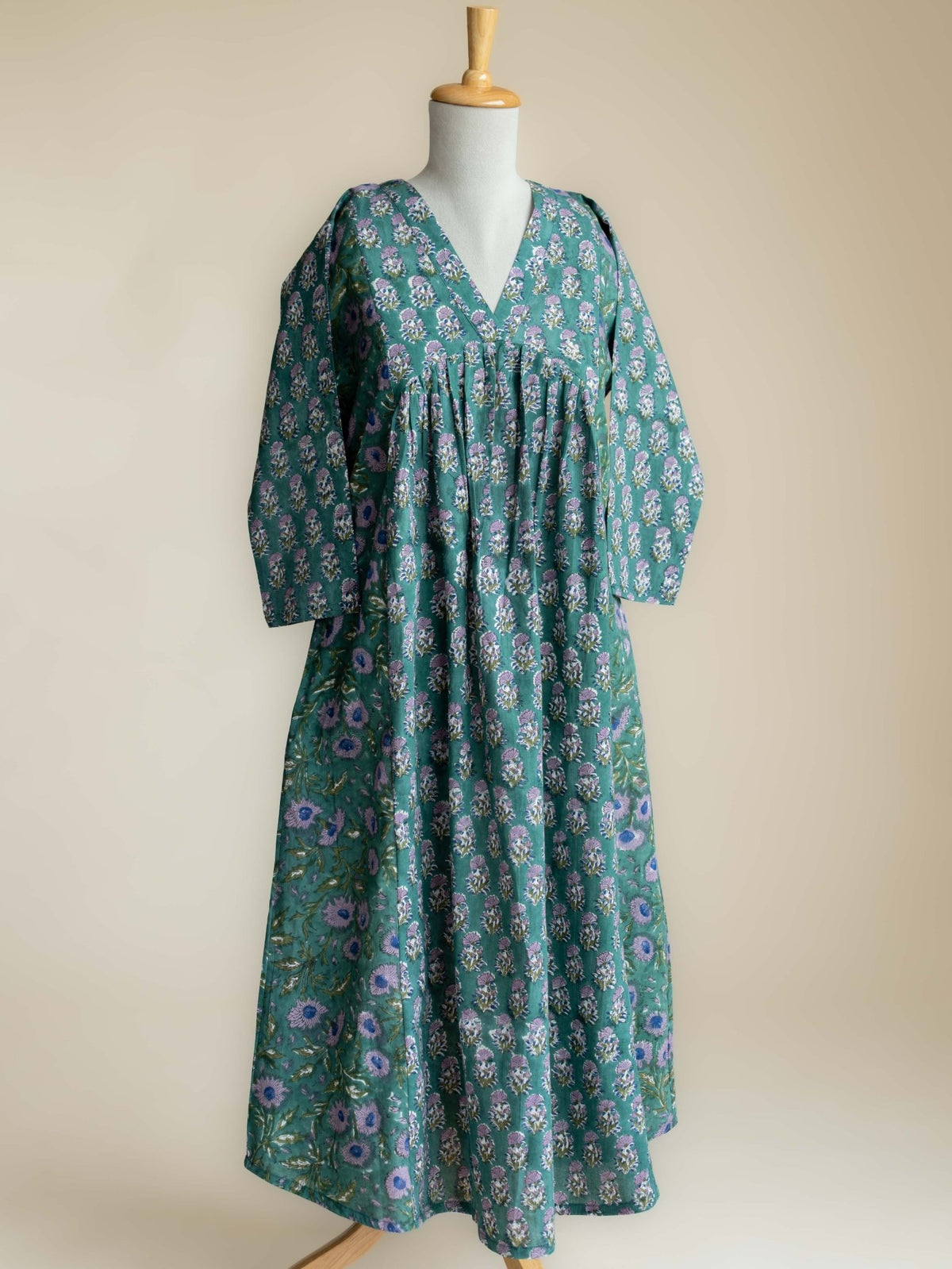 Oorja Cotton Block Printed A Line Kurta - AINA