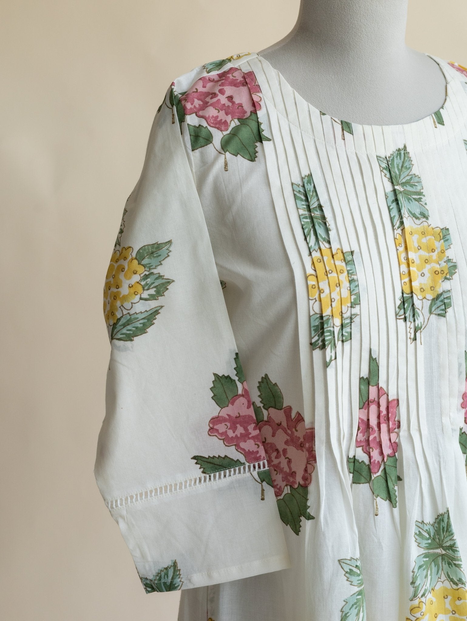 Prajakta Cotton Block Printed A - Line Kurta - AINA