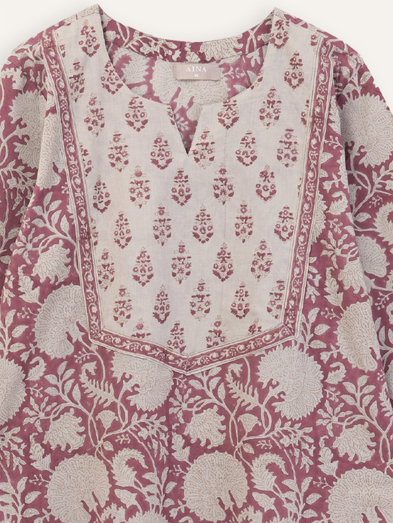 Prakriti Cotton Block Printed A - Line Kurta - AINA