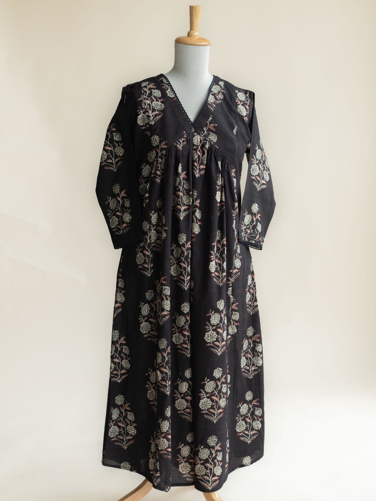 Preeth Cotton Block Printed A-Line Kurta - AINA