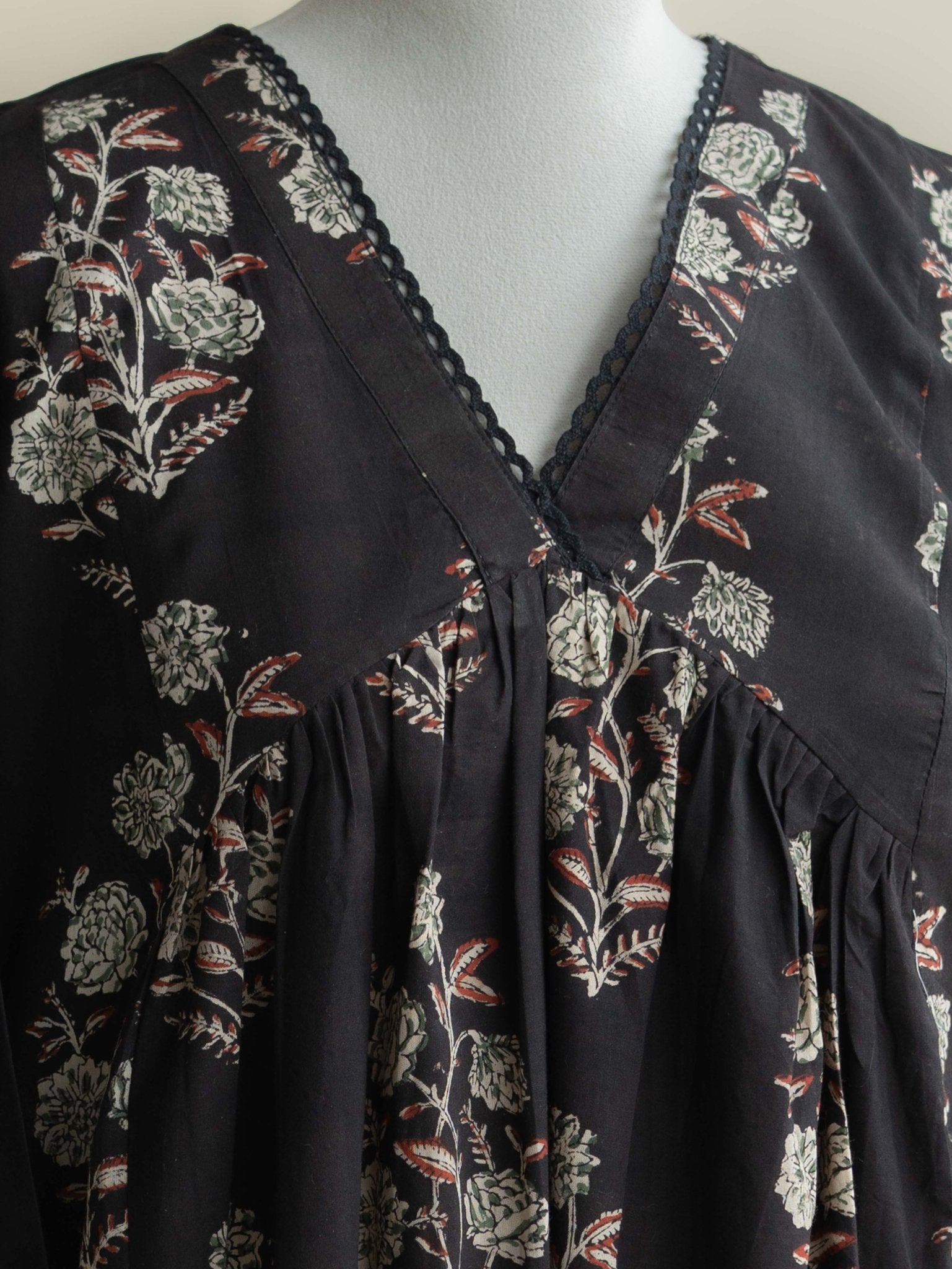 Preeth Cotton Block Printed A-Line Kurta - AINA