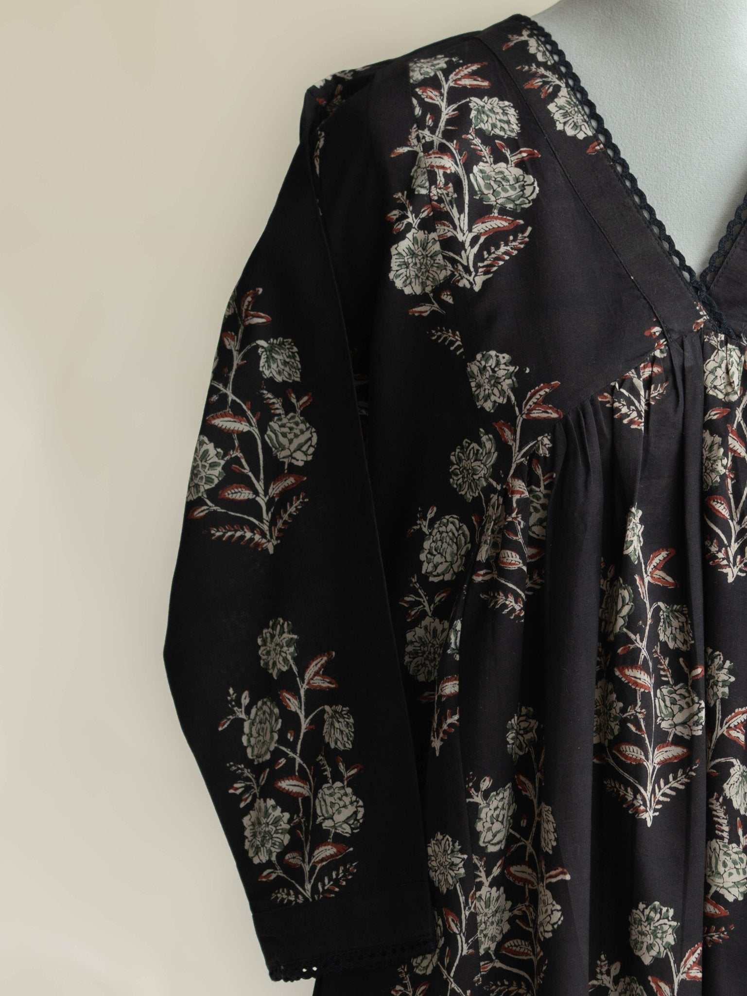 Preeth Cotton Block Printed A-Line Kurta - AINA