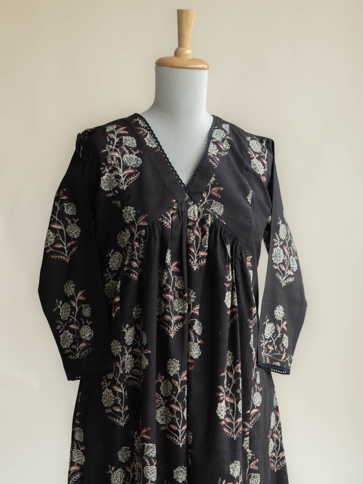 Preeth Cotton Block Printed A-Line Kurta - AINA
