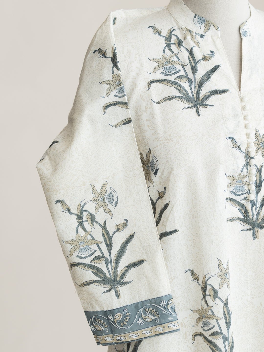 Puja Cotton Block Printed Straight Kurta - AINA